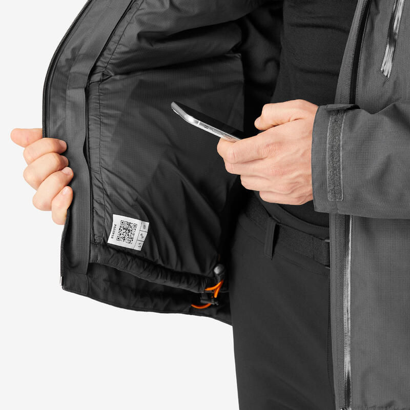Erkek Su Geçirmez Outdoor Kar Montu/Kışlık Mont - Gri - MH500 -10 °C