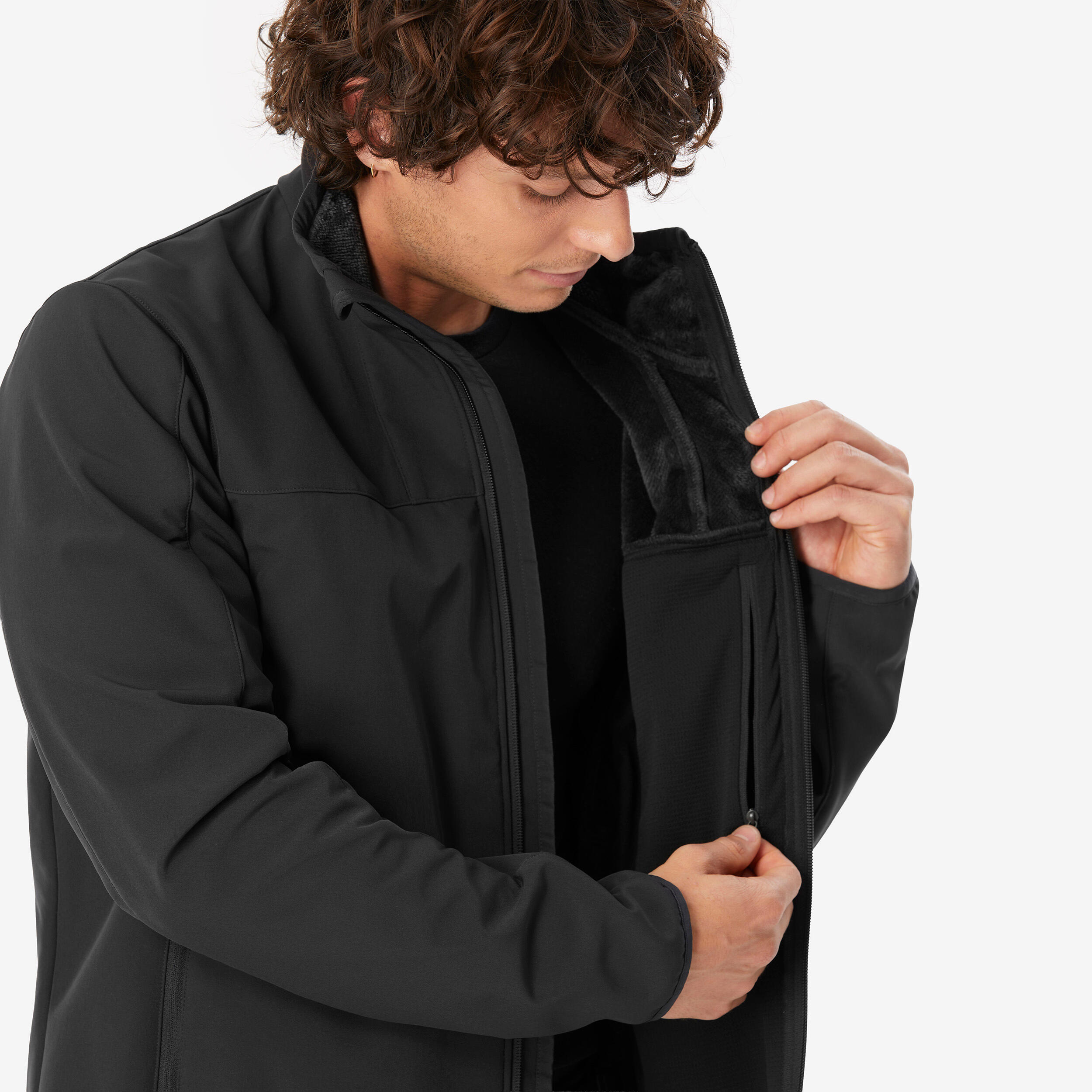 Coupe-vent de randonnée homme – MT 100 noir - FORCLAZ