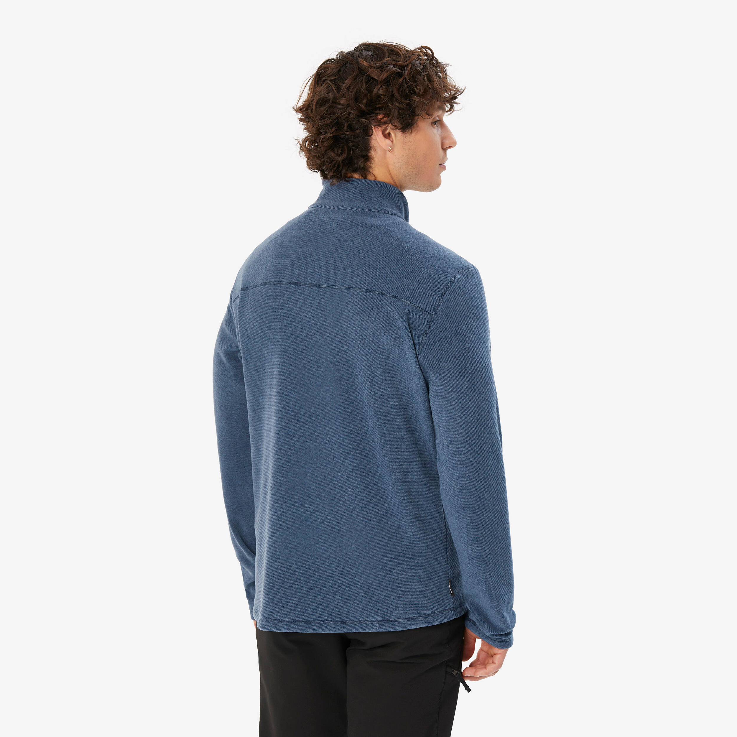 Polaire de randonnée montagne homme, MH100 demi zip bleu 3/7