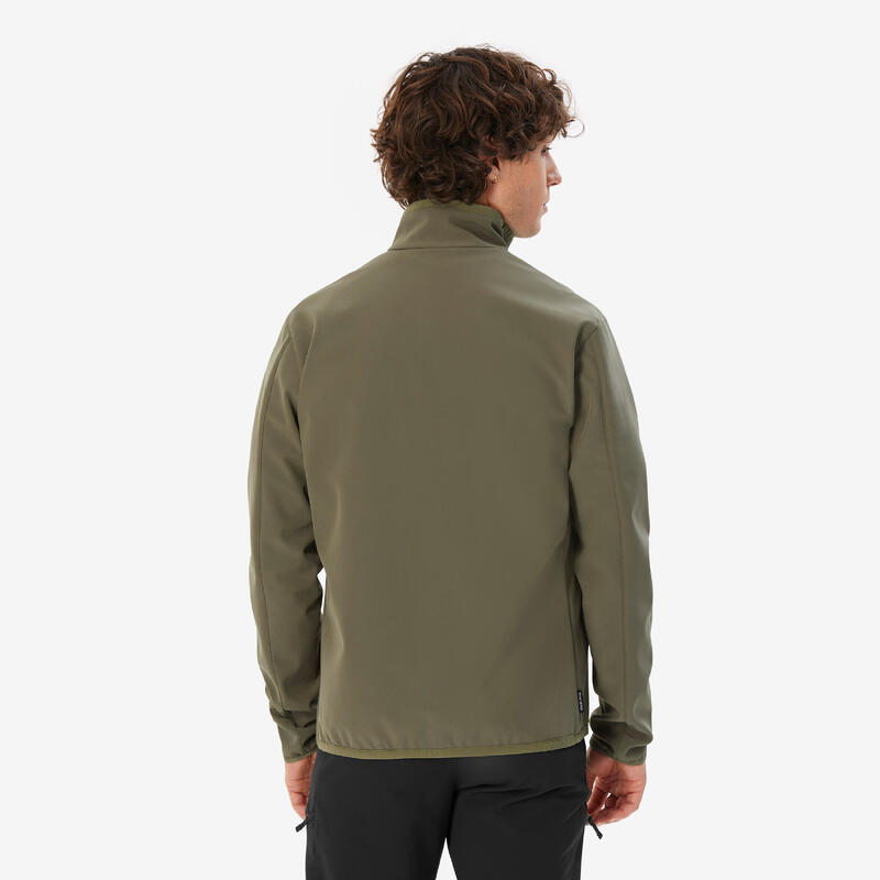 Geacă Softshell Protecție antivânt Trekking MT100 Kaki Bărbați