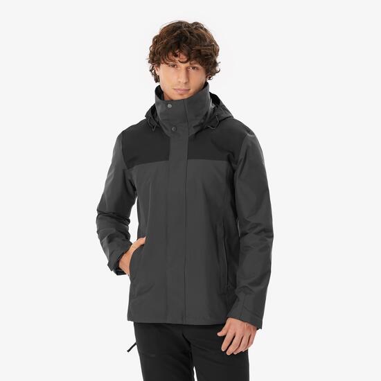 Veste 3en1 de randonnée 0°C imperméable homme, NH100 gris