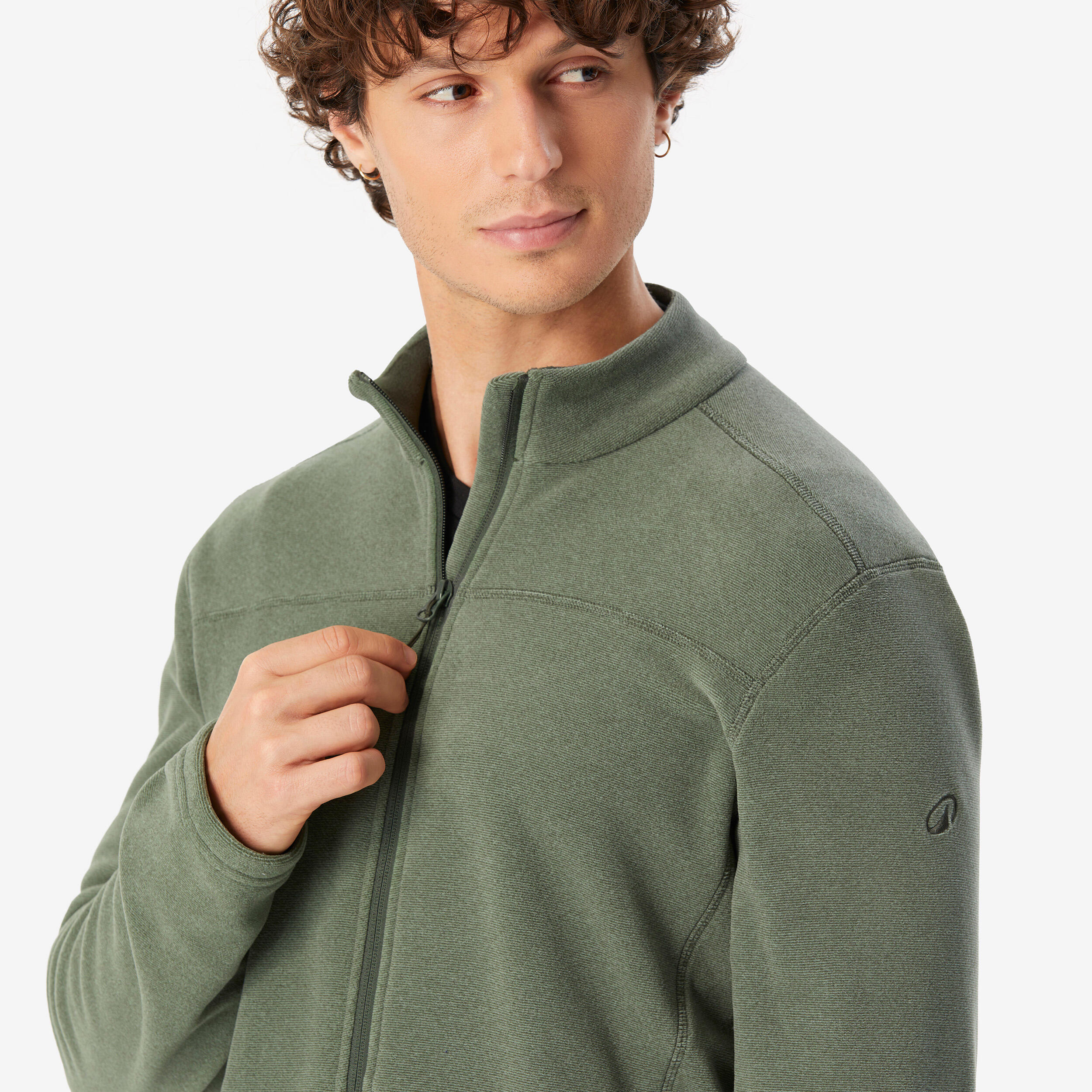 Polaire de randonnée montagne homme, MH100 full zip vert 4/6