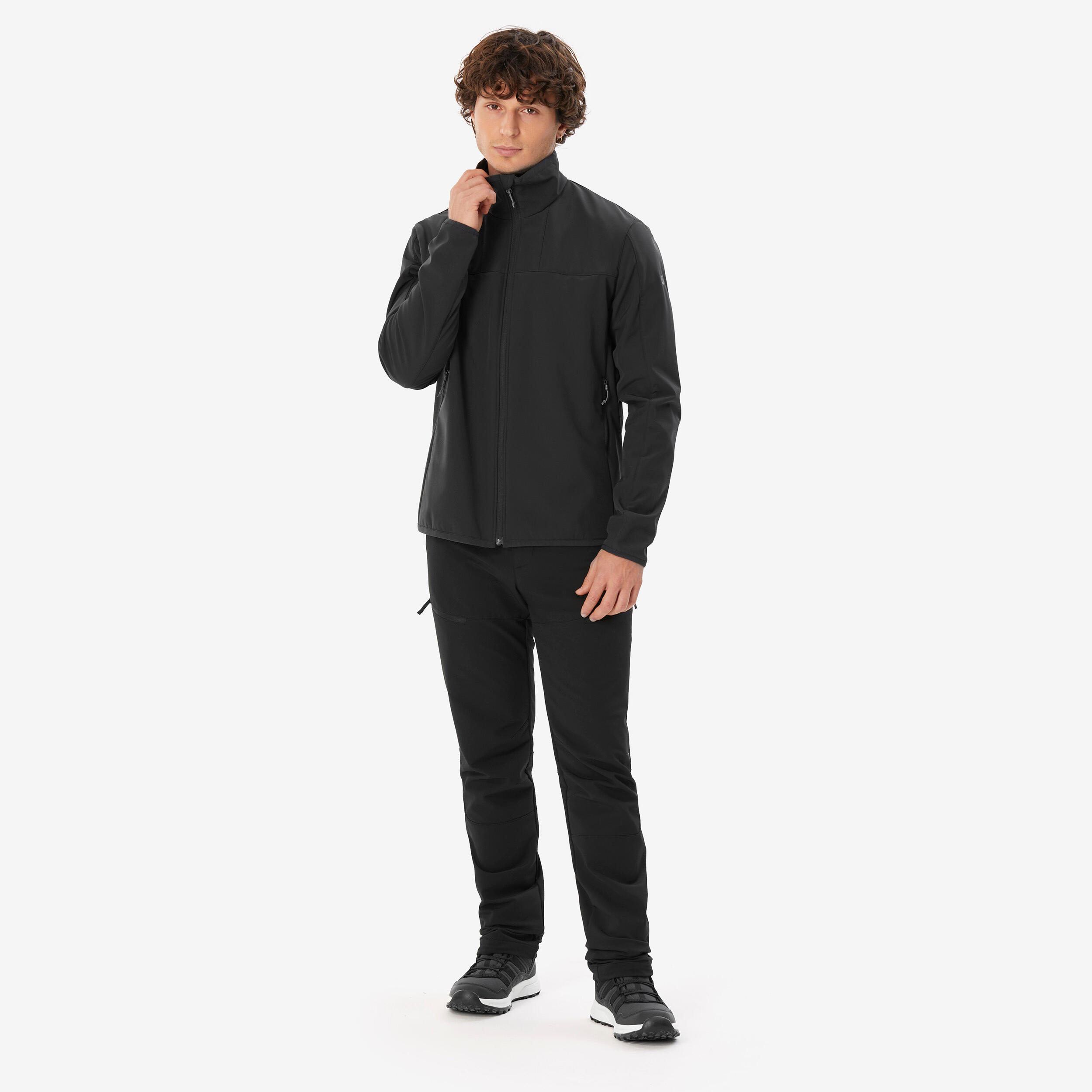 Coupe-vent de randonnée homme – MT 100 noir - FORCLAZ