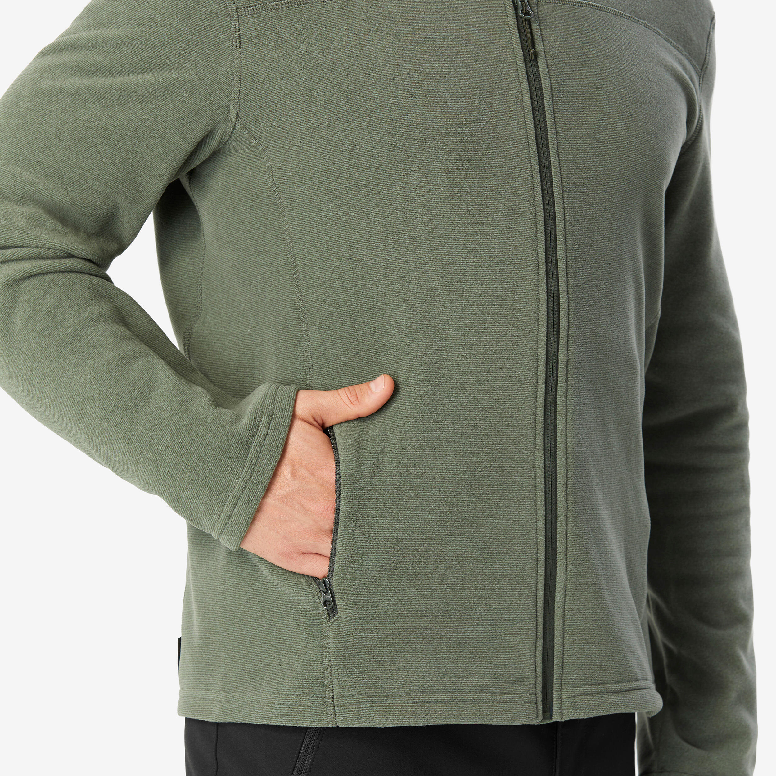 Polaire de randonnée montagne homme, MH100 full zip vert 5/6