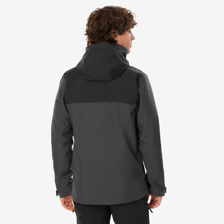 Куртка чоловіча NH100 3 в 1 водонепроникна для туризму сіра