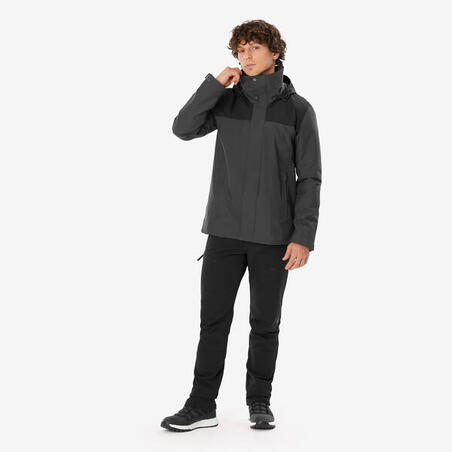 Куртка 3 в 1 непромокаемая для многодневного треккинга TRAVEL 100 0°C мужская