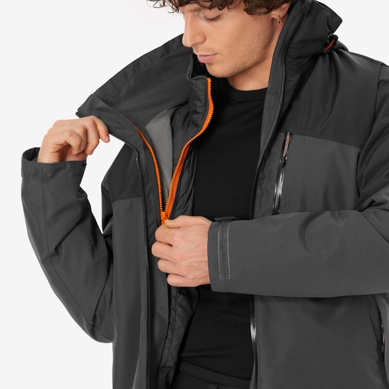 Erkek Su Geçirmez Outdoor Kar Montu/Kışlık Mont - Gri - MH500 -10 °C
