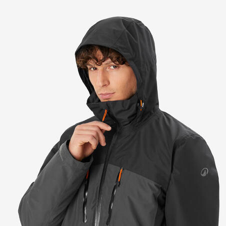 Куртка для треккинга при –10 °C 3 в 1 водонепроницаемая мужская чёрная TRAVEL 500