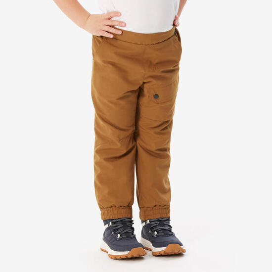 Pantalon chaud et déperlant de randonnée enfant 2-6 ans, NH100 camel