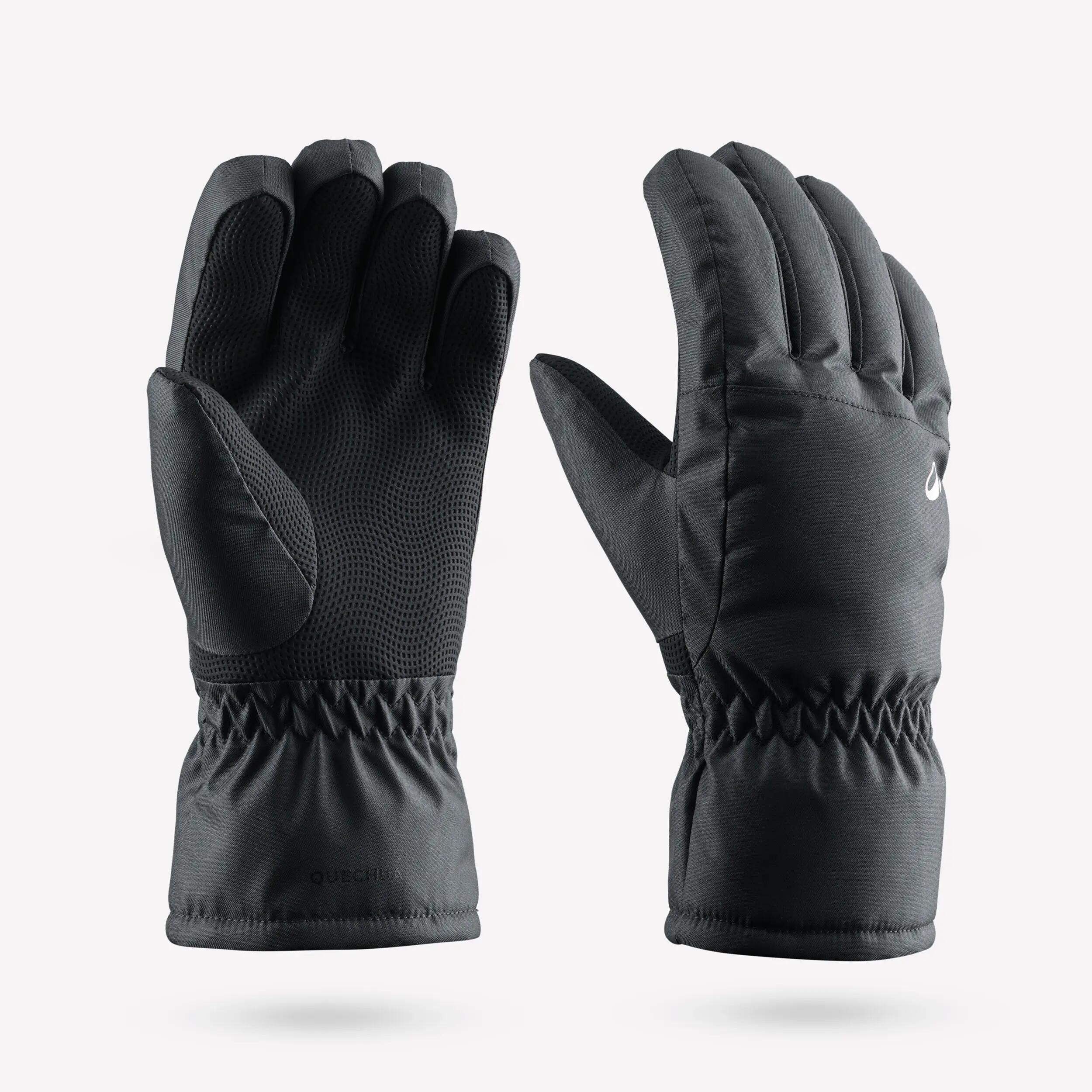Gants de ski chauds et imperméables enfant, 100 gris carbone 2/5
