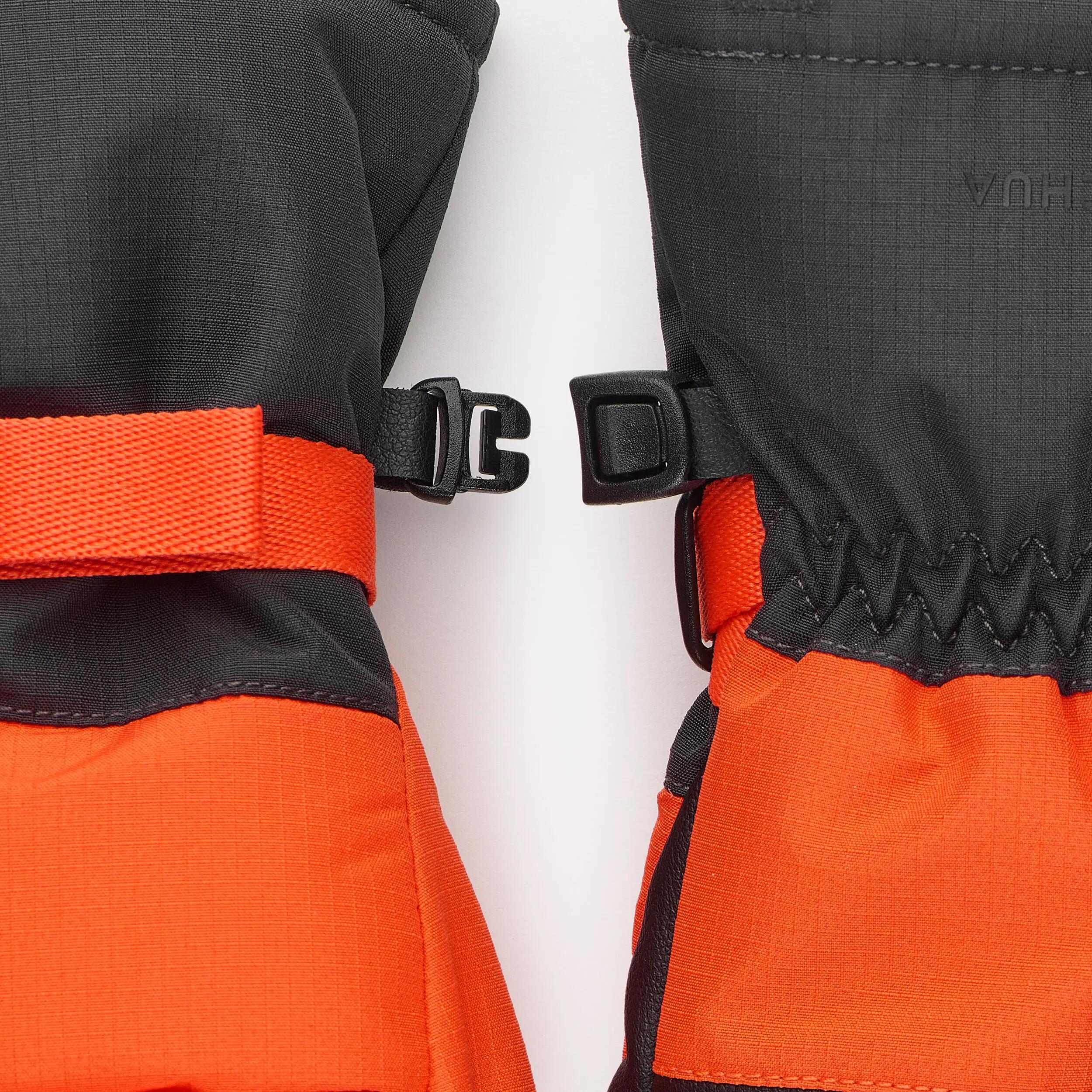 Luvas sem dedos de ski impermeáveis criança 4 a 8 anos, 500 Laranja e preto 6/7
