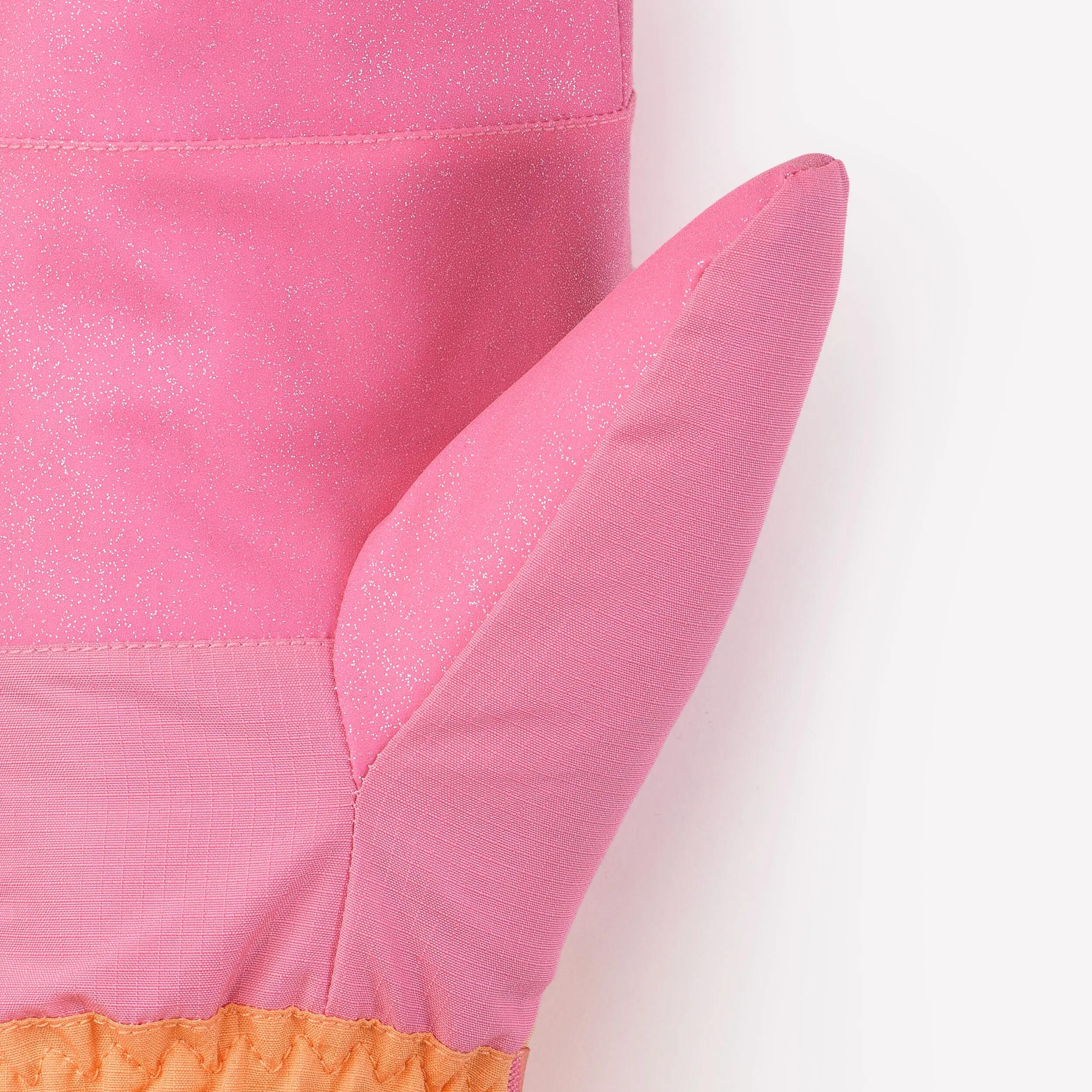 Manoplas de esquí impermeables niños 4 a 8 años, 500 naranja y rosa  4/7