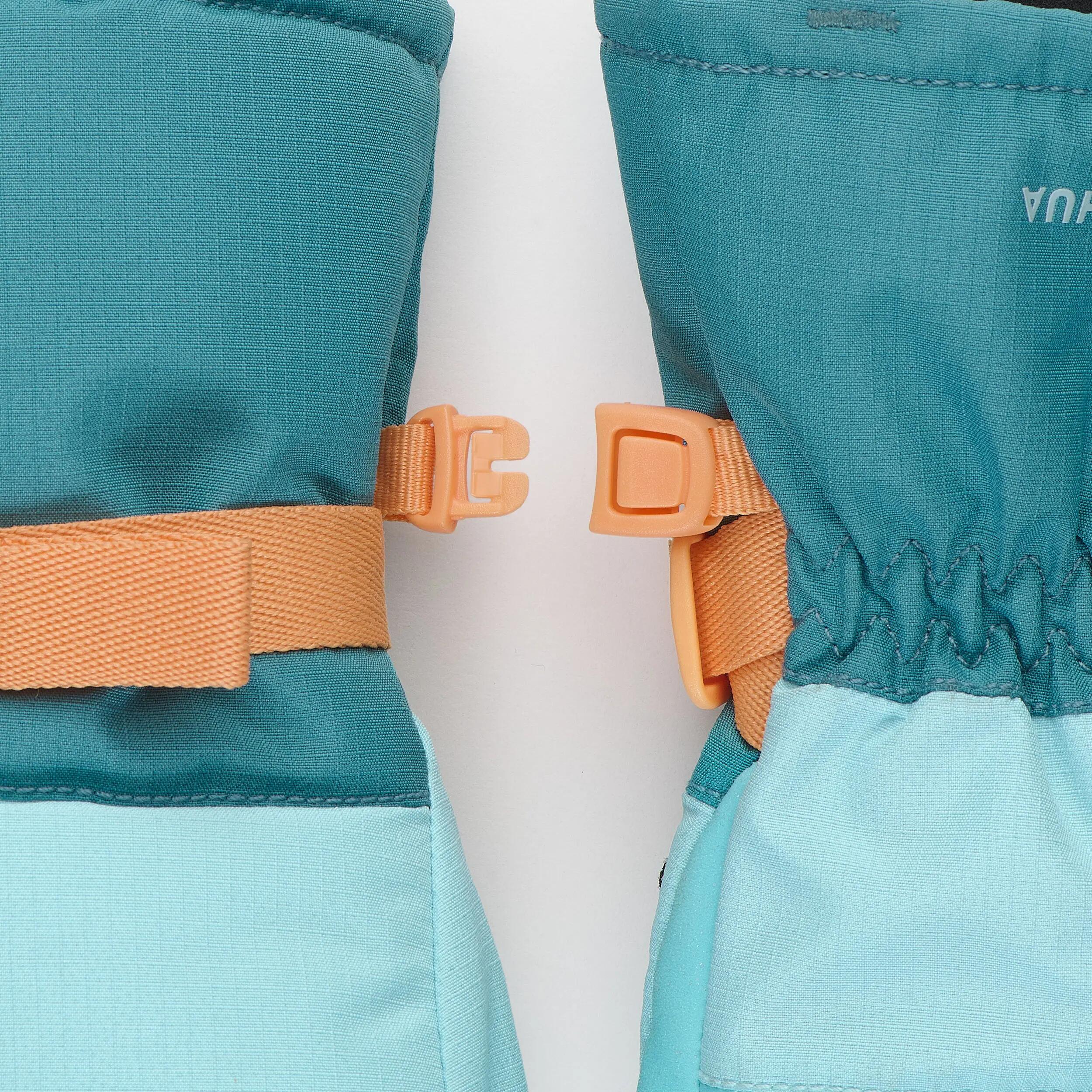 Moufles de ski imperméables enfant 4 à 8 ans, 500 turquoise 6/7