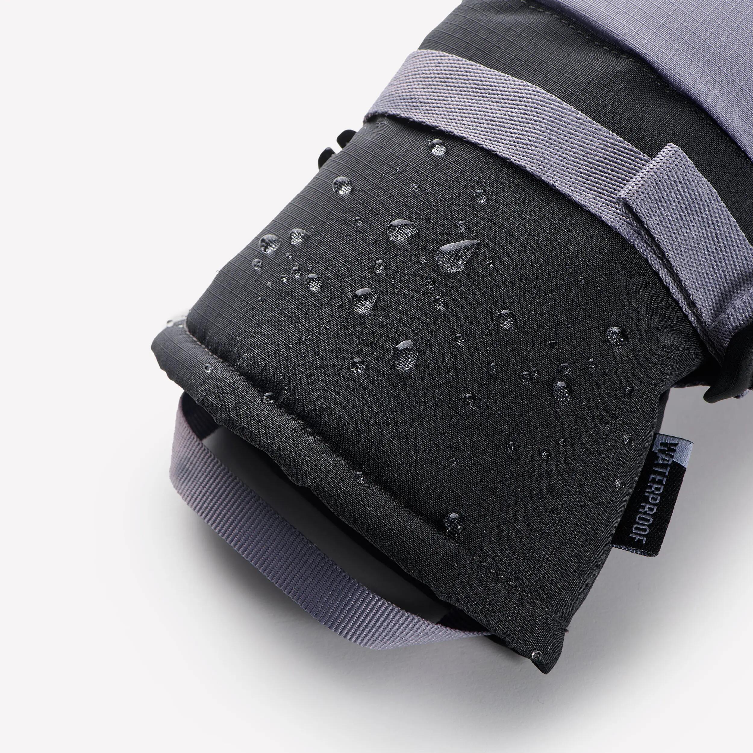 Moufles de ski imperméables enfant, 500 violet et gris 6/7