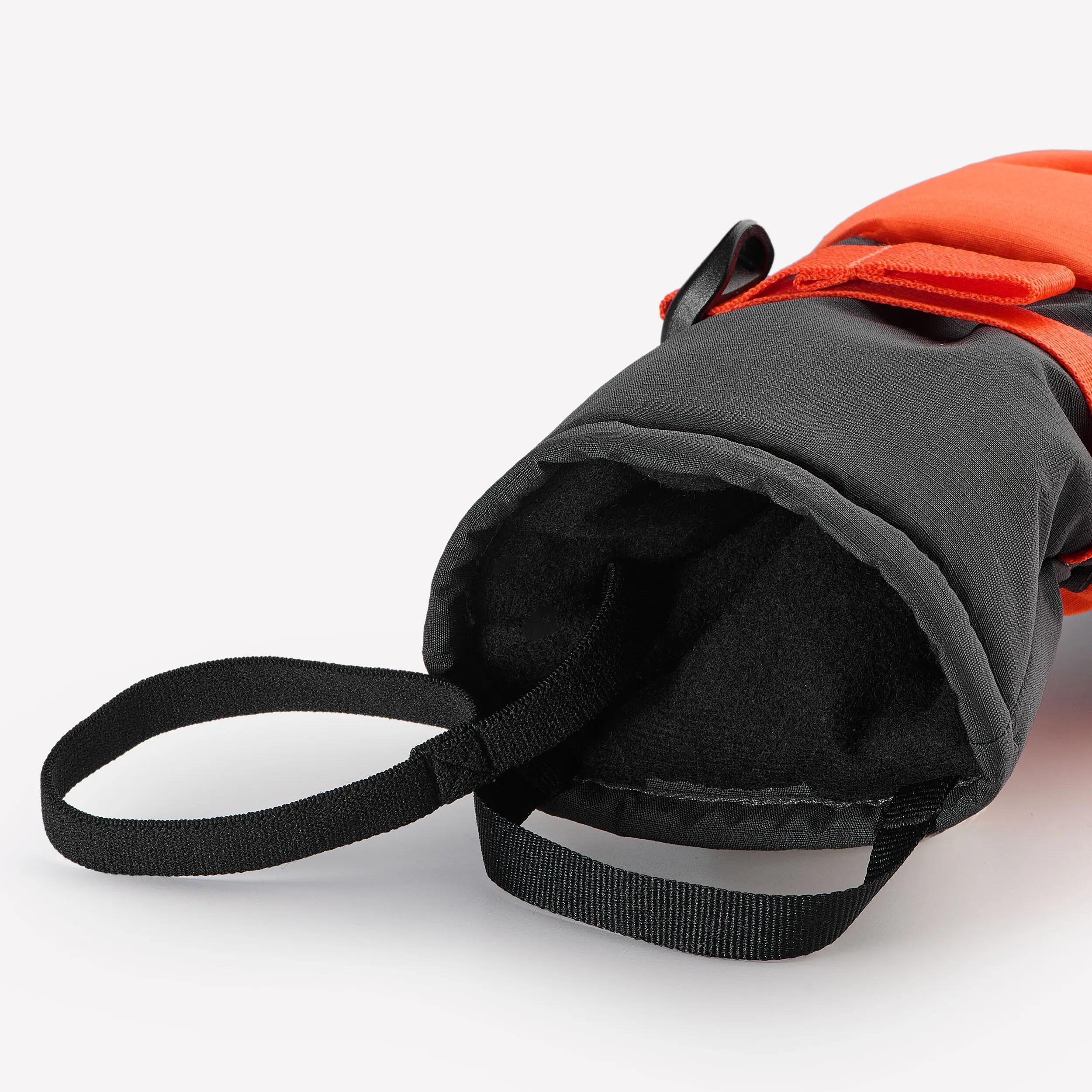 Luvas sem dedos de ski impermeáveis criança 4 a 8 anos, 500 Laranja e preto 5/7