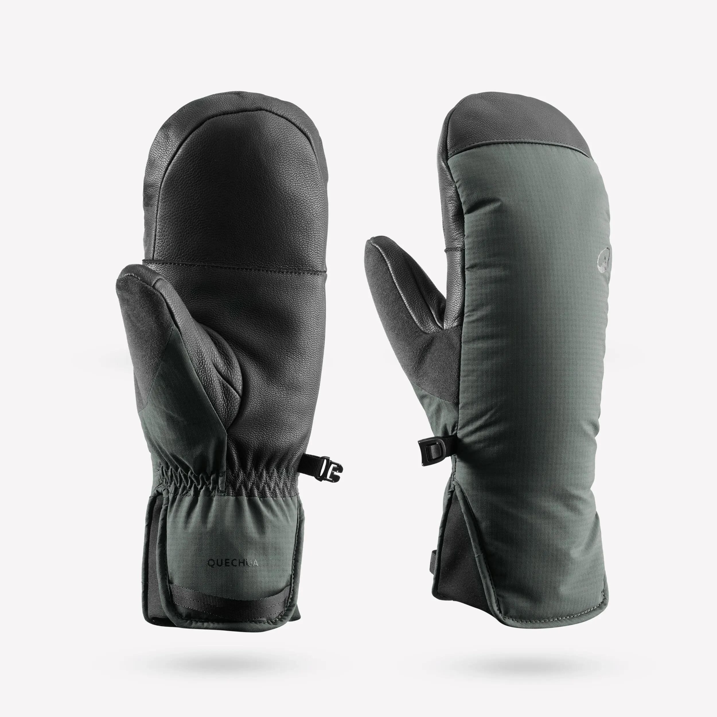 Manoplas de esquí cálidas adulto, SKI500 verde oscuro  2/7