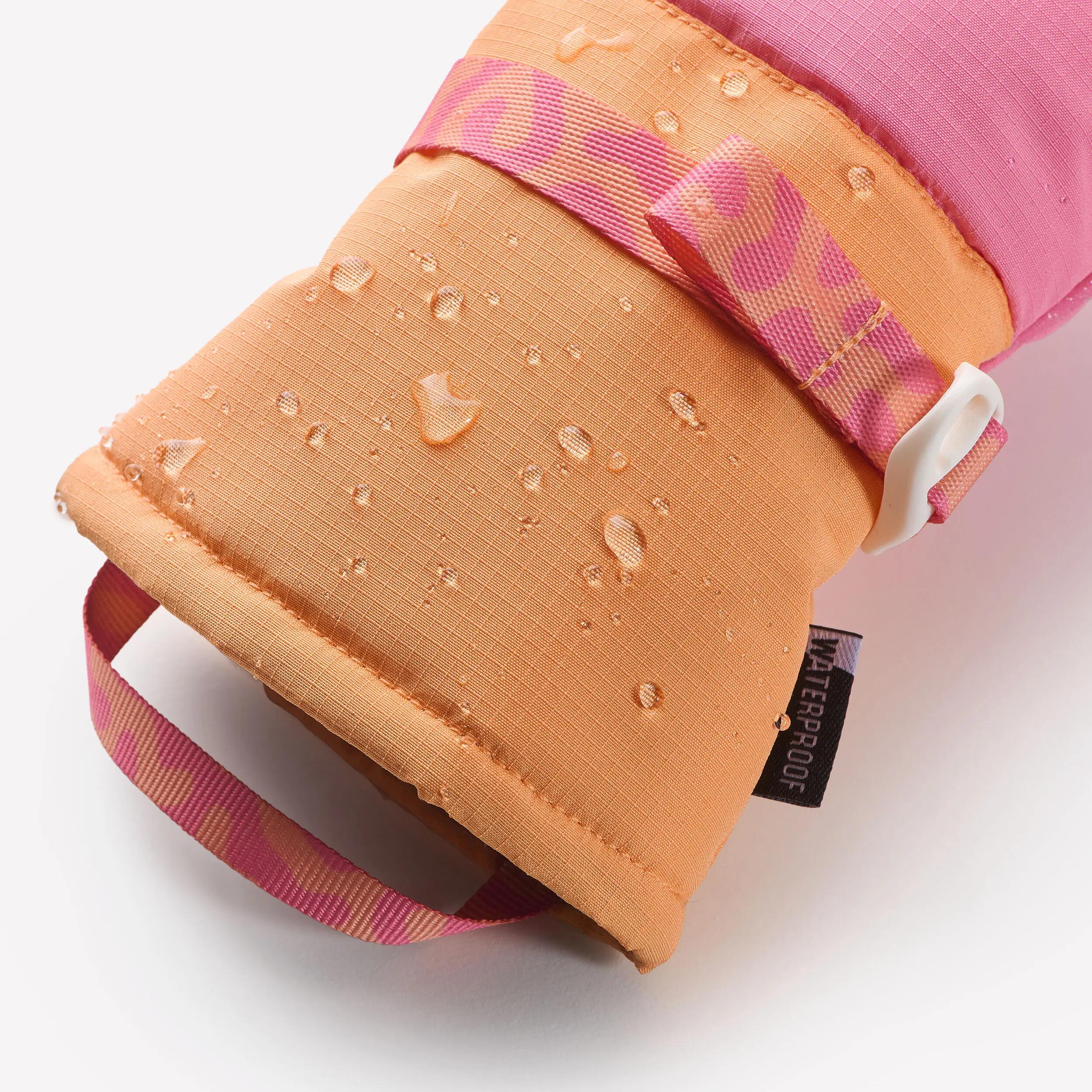 Manoplas de esquí impermeables niños 4 a 8 años, 500 naranja y rosa  7/7