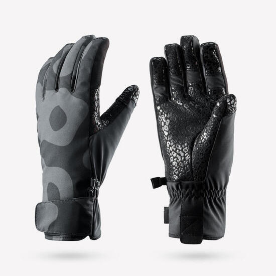 Waterdichte skihandschoenen met grip voor volwassenen FS 900 zwart