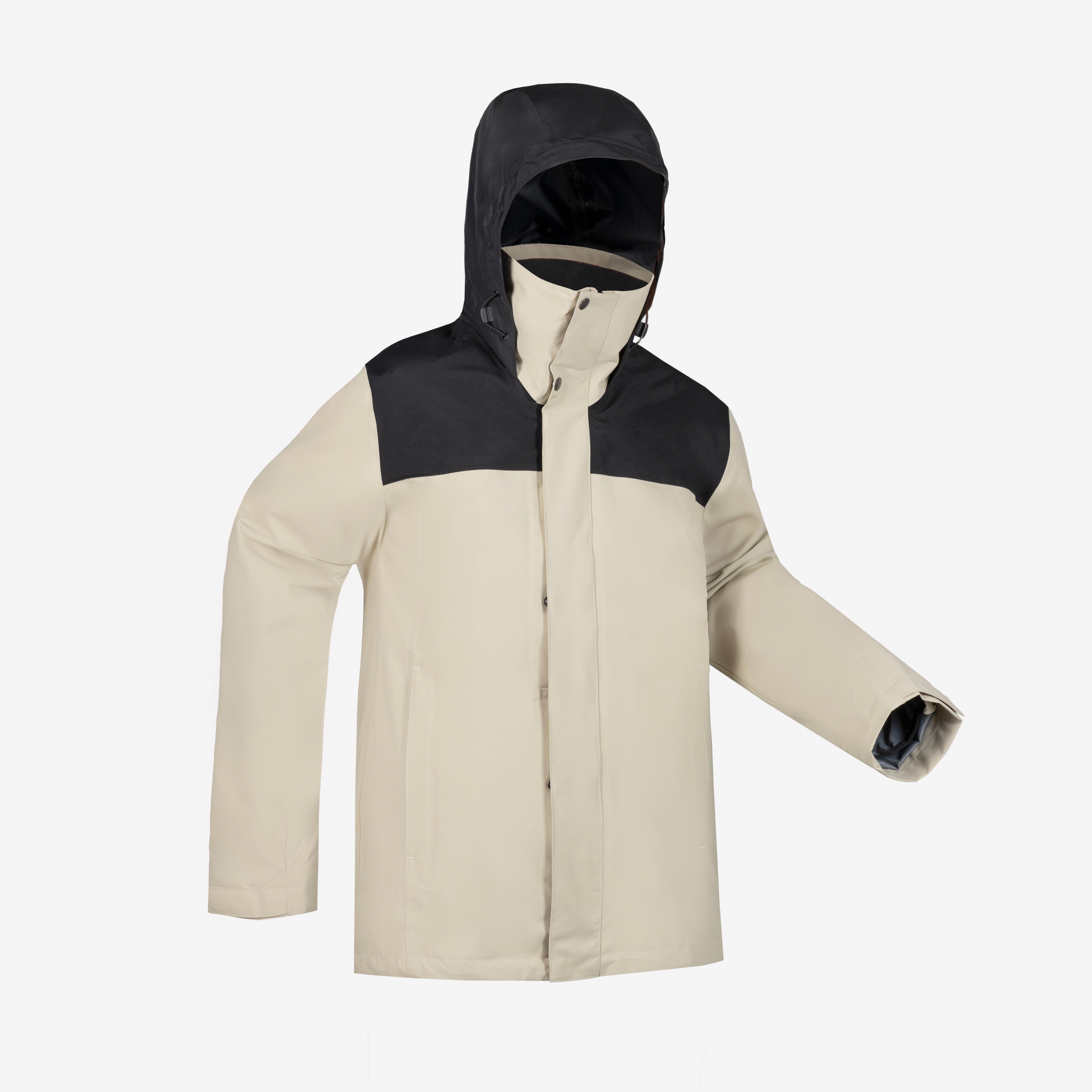 Men's Travel 3 in 1 Winter Jacket Fleece 100 0°C - Smoked Black