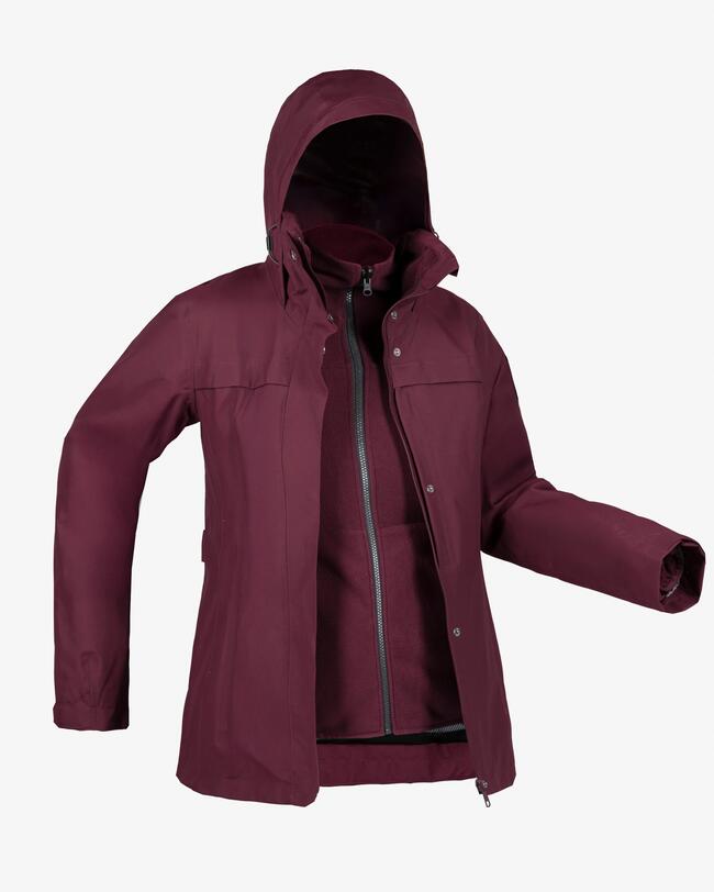 TRAVEL 100 3in1 JACKET W BURGUNDY
