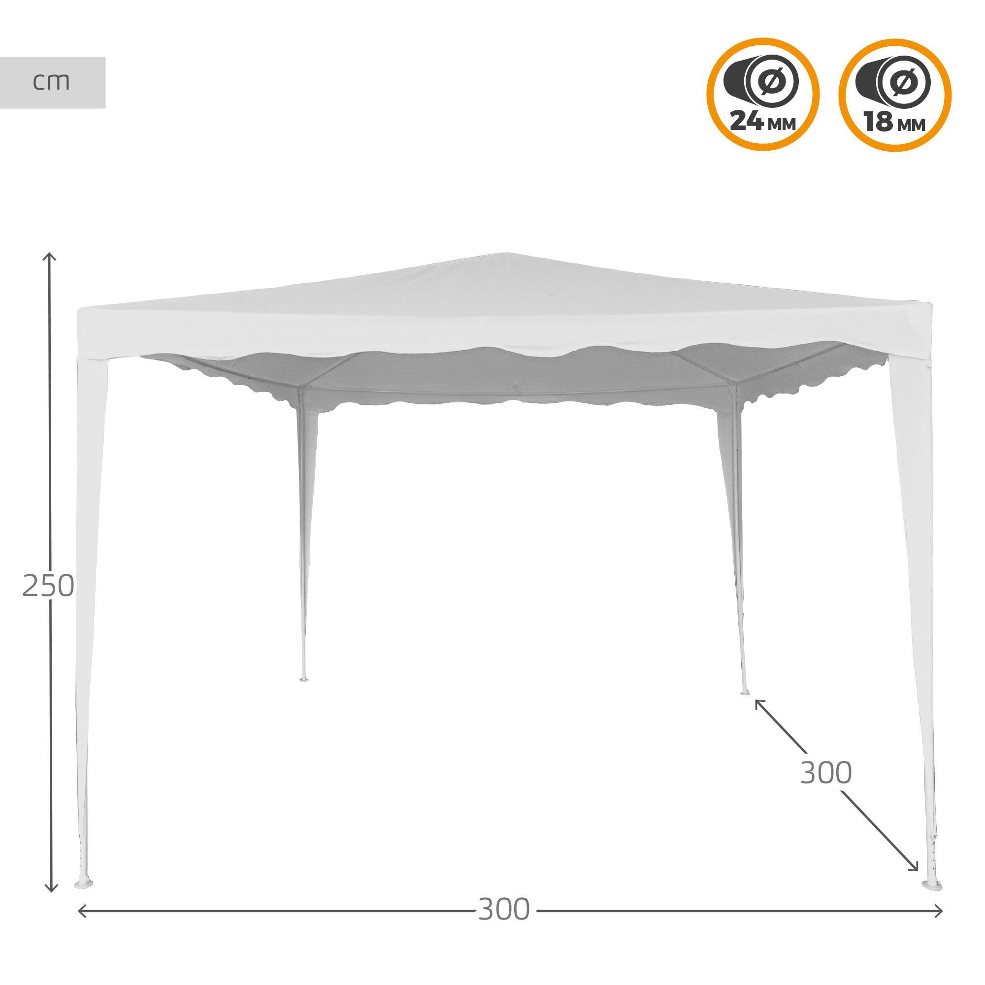 Carpa 300X300X250 cm Poliester Blanco - CD 2/4