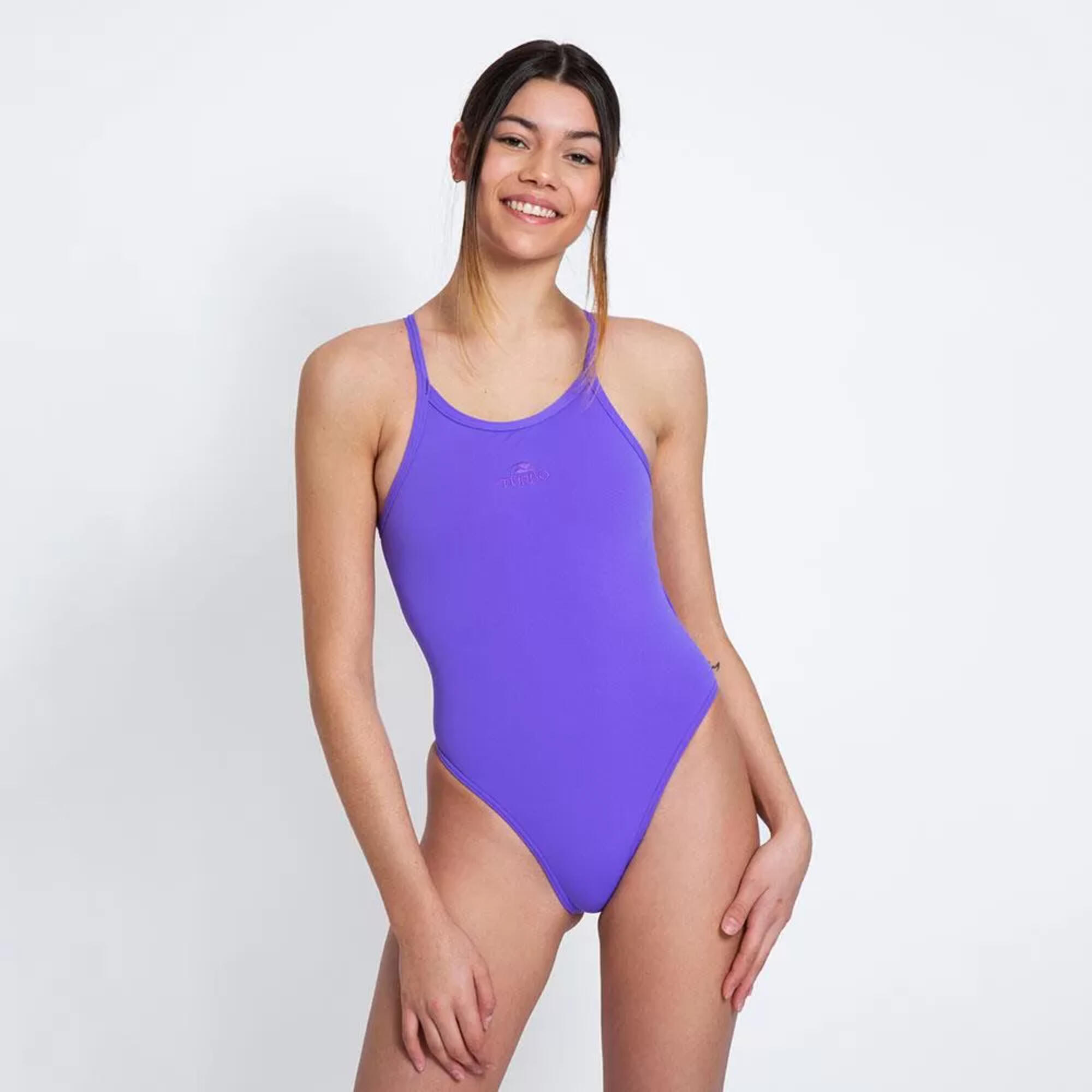 Bañador mujer natación comfort kraken lila - CD 1/4