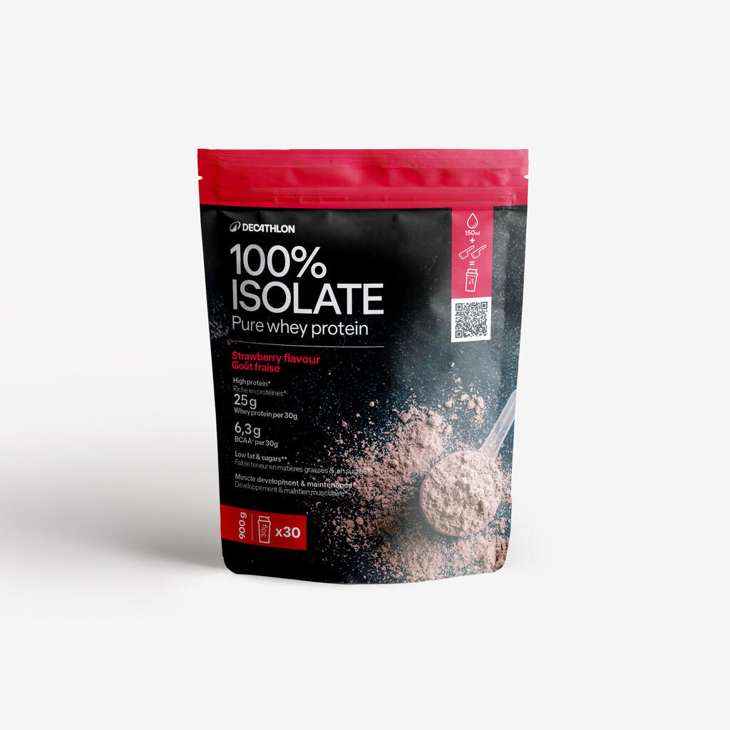 100-% izolat sirotke z okusom jagode (900 g)