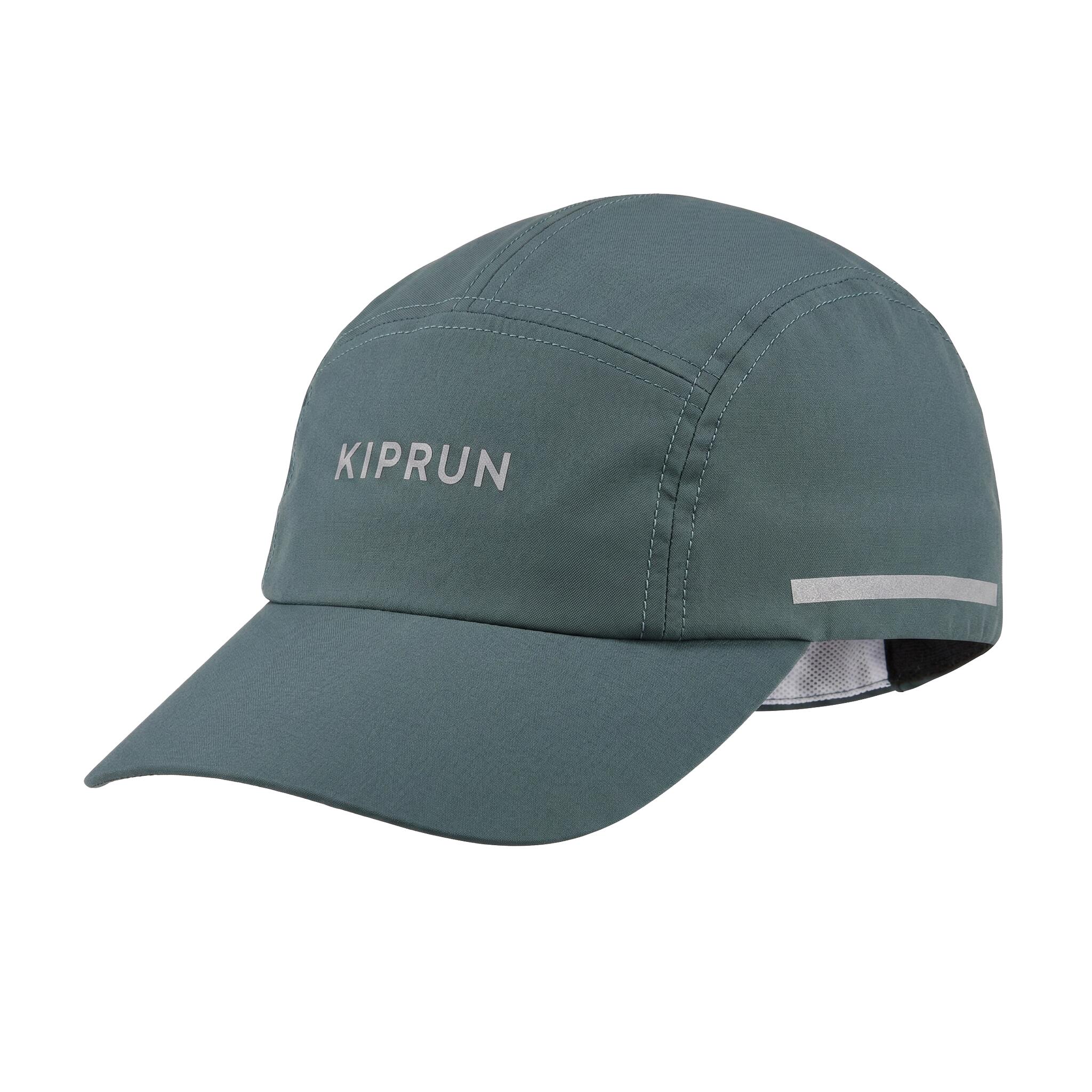 Adult Running Cap - Kiprun Water Repellent 5 Panels Khaki