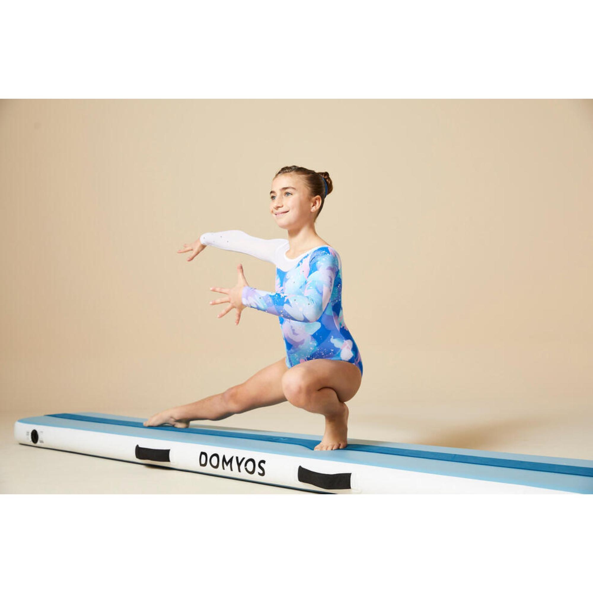 Maillot Gimnasia JML980 Niña Azul Estampado Cristales Brillantes Manga Larga 3/5
