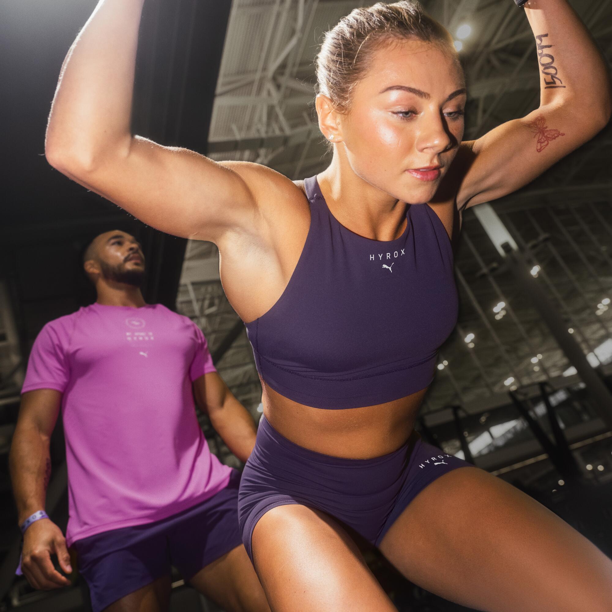 Calções Justos de Fitness Hyrox Mulher Roxo 6/6
