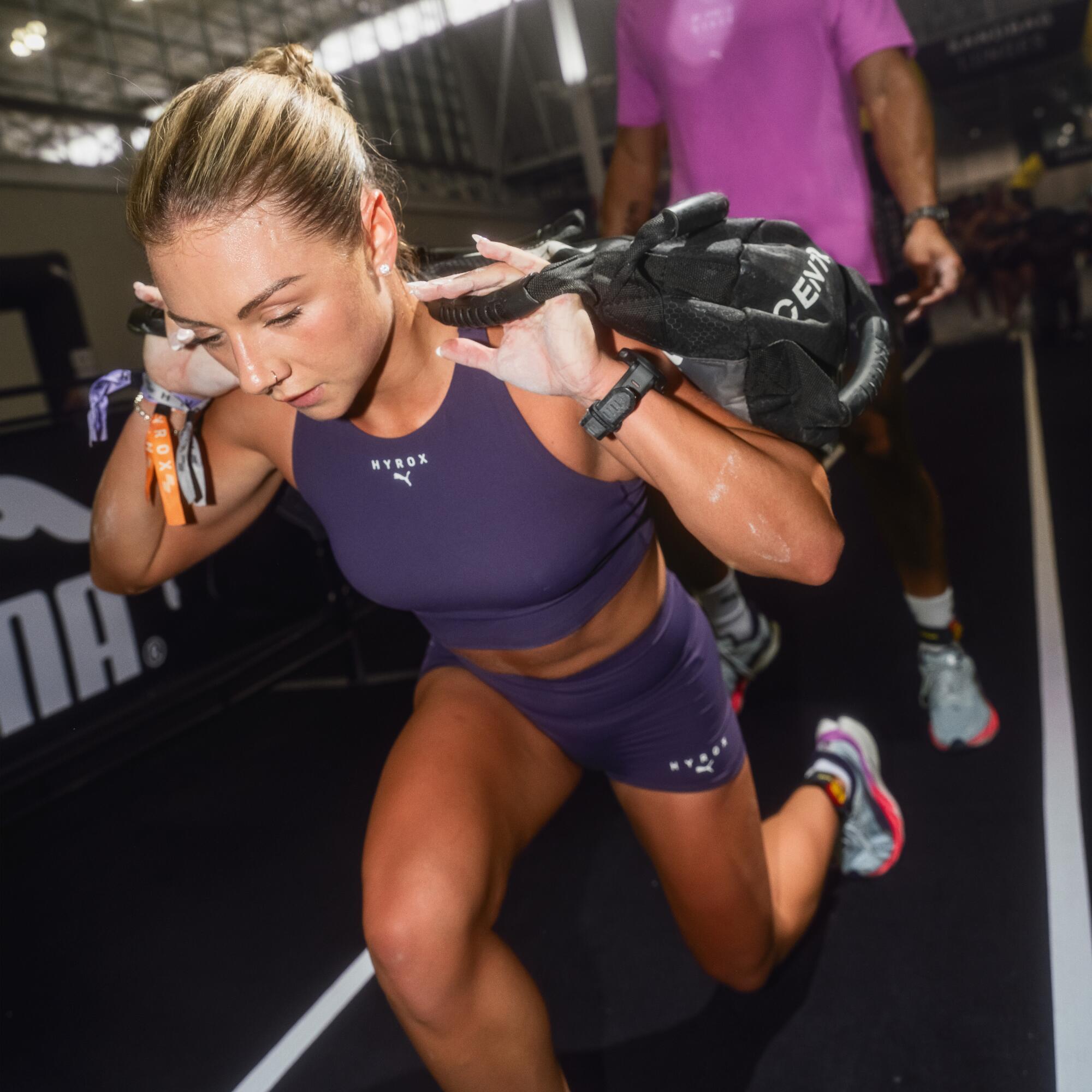 Calções Justos de Fitness Hyrox Mulher Roxo 5/6