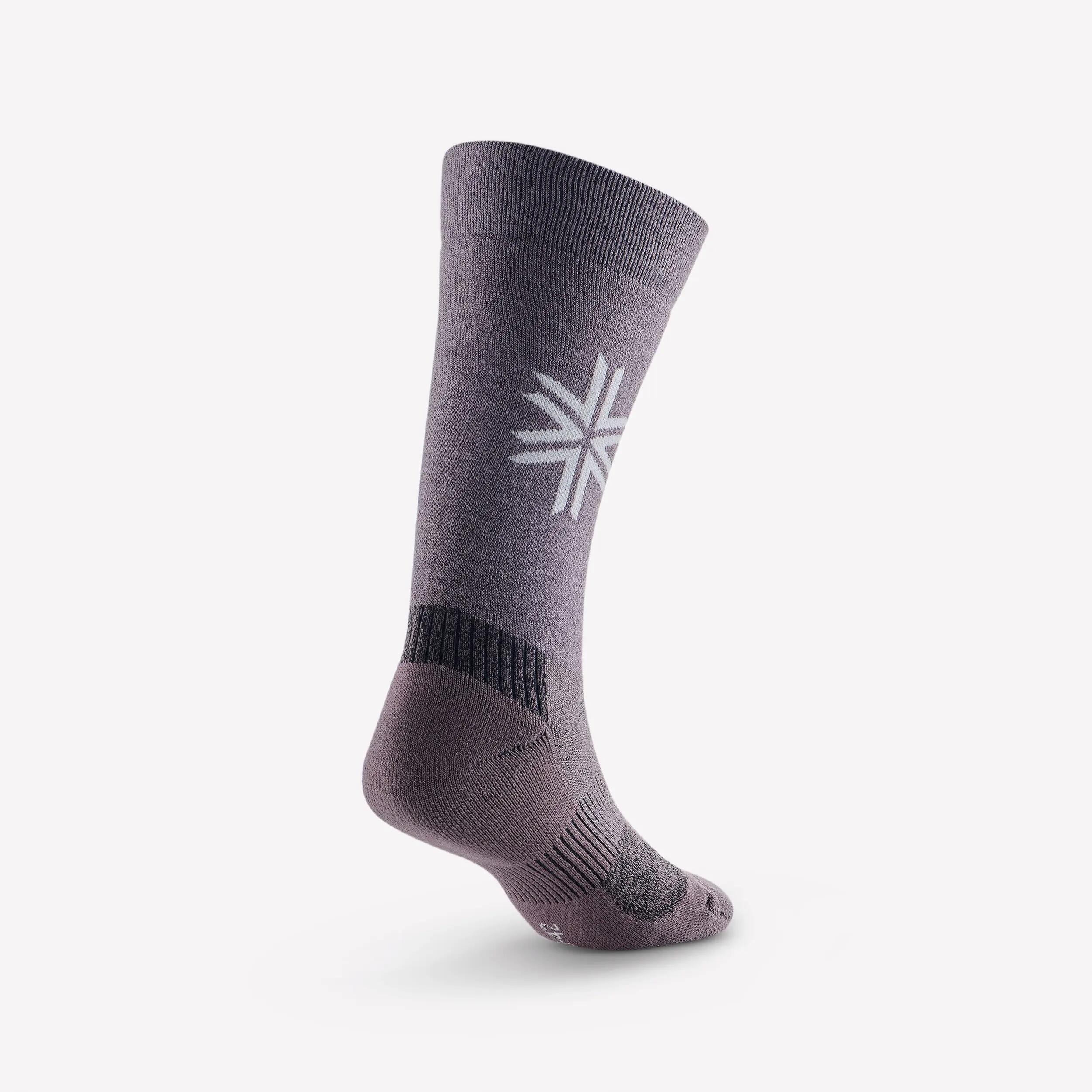 Calze trekking calde SH500 MID verdi marrone beige 2/5