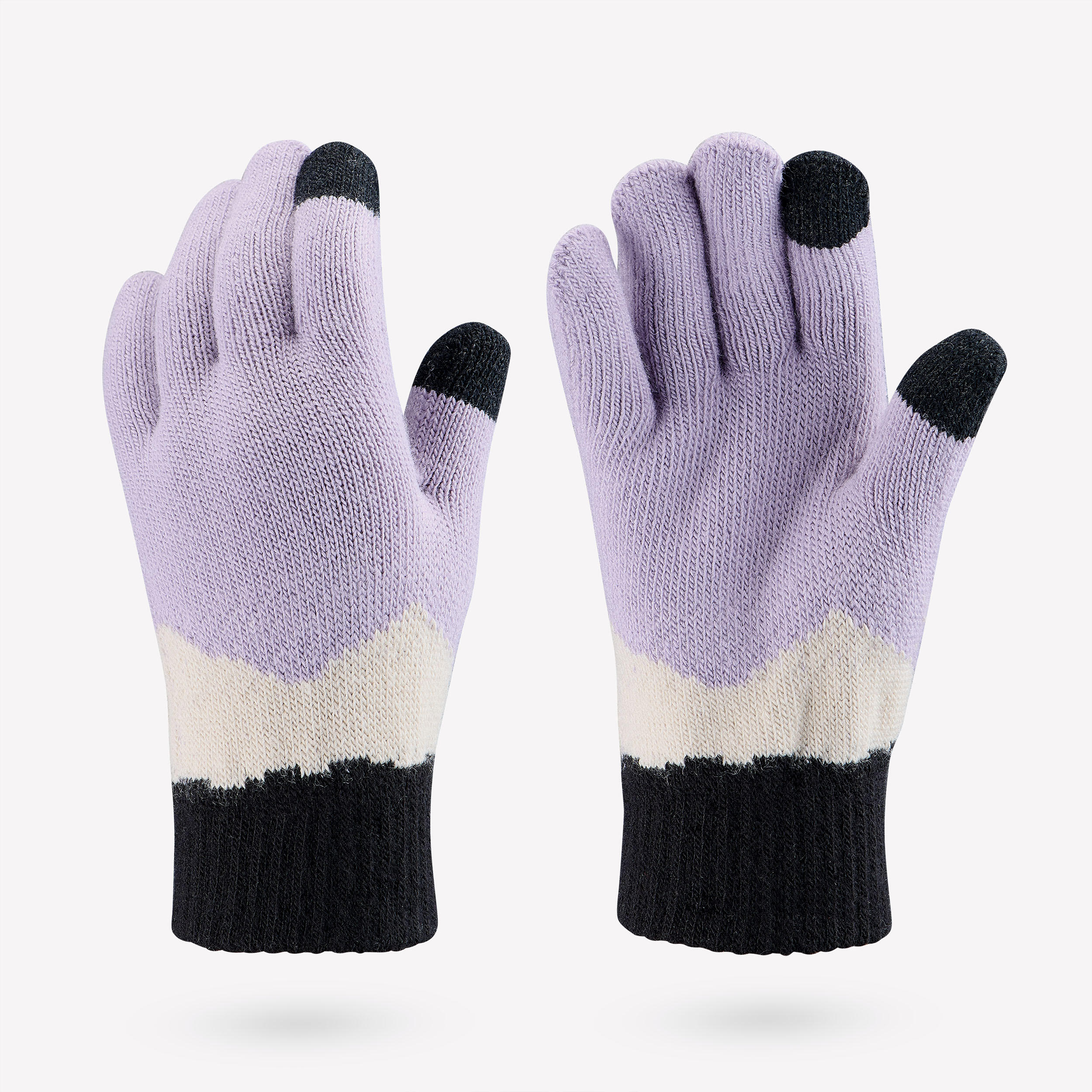 Gants en maille tactiles enfant 4-14 ans, HIKE100 violet