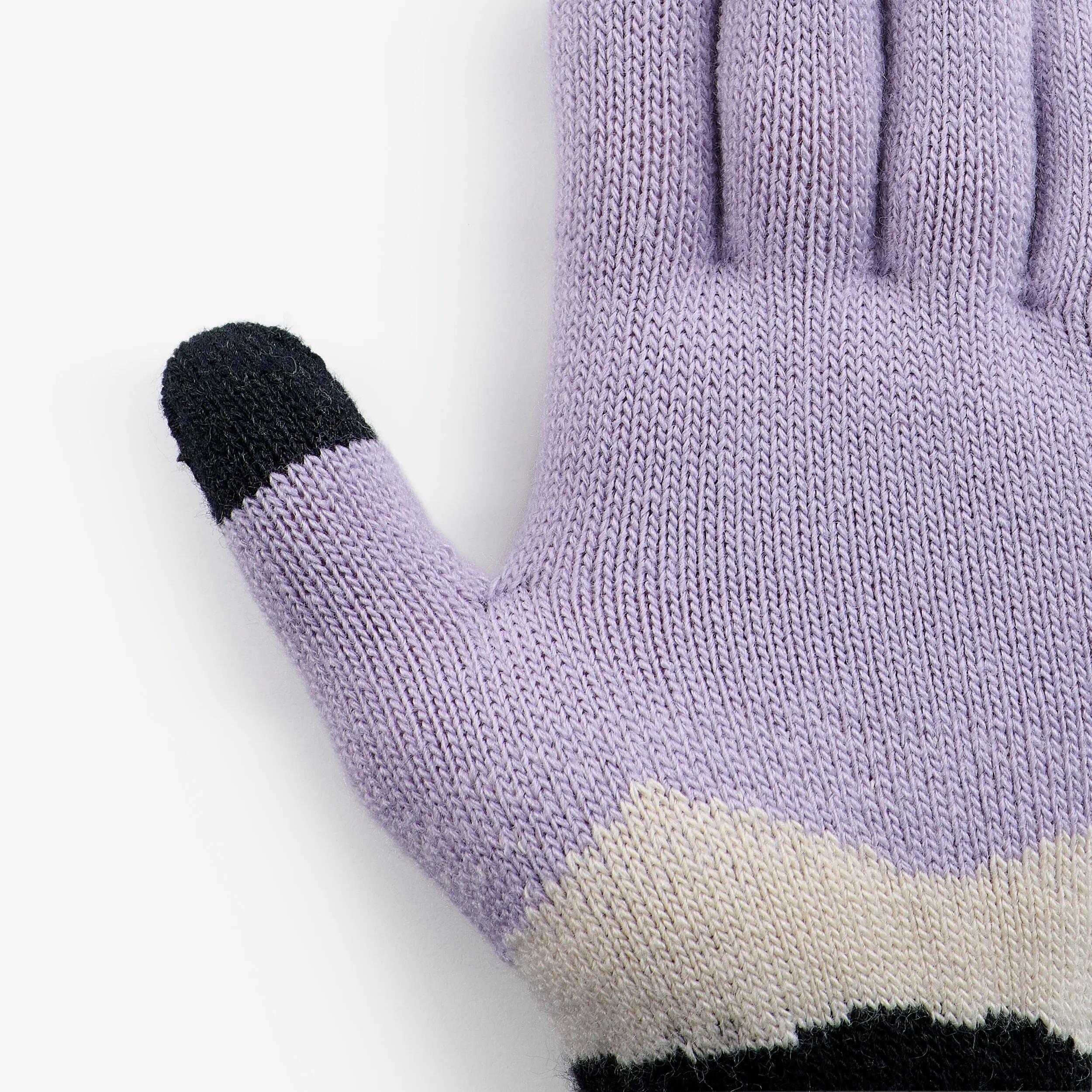 Guantes táctiles de punto niños 4-14 años, HIKE100 violeta  3/3