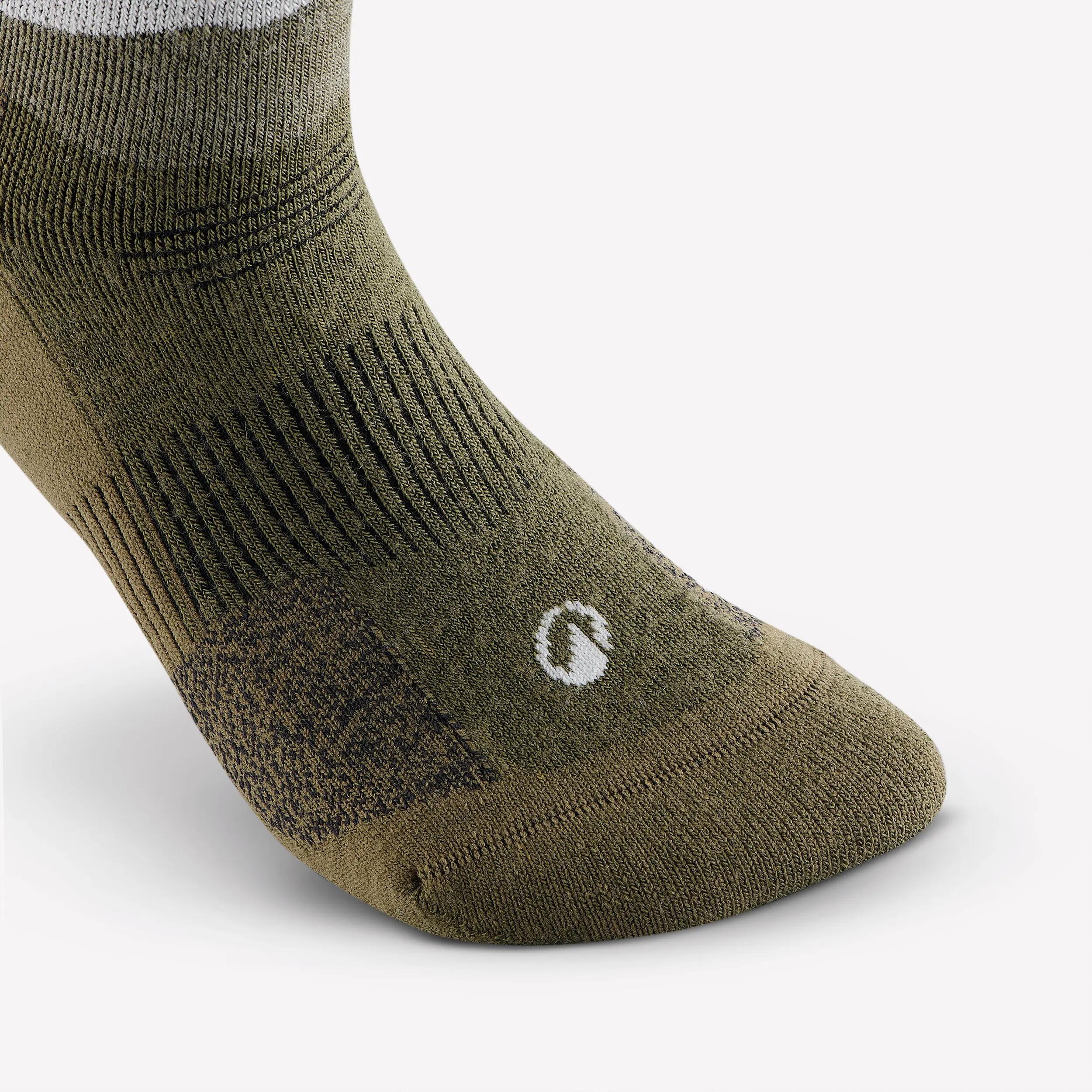 Warm Mid-Height Merino Wool Hiking Socks x2 pairs, SH 500 3/6