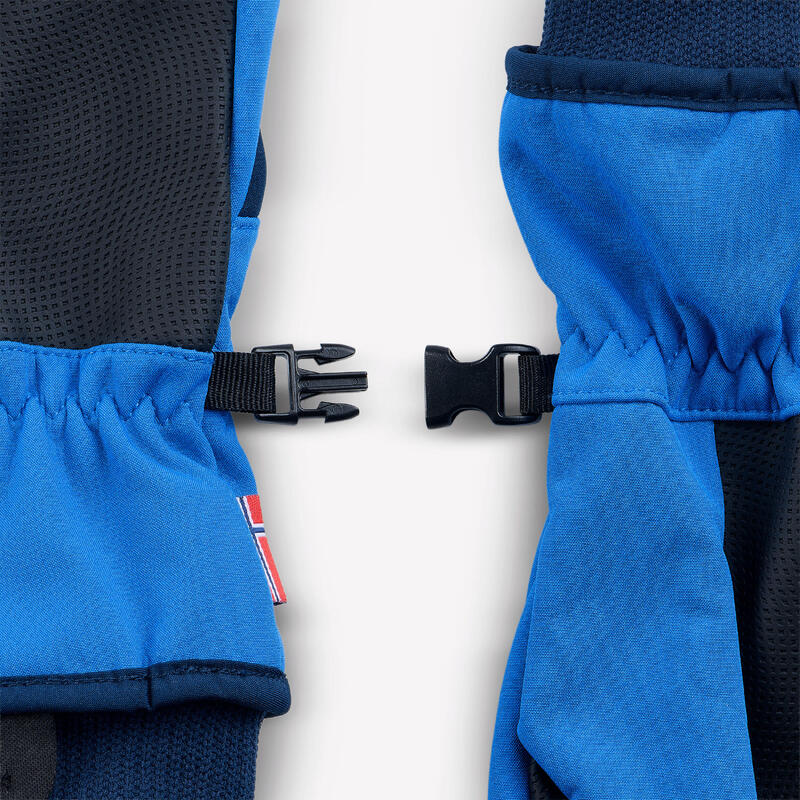 MĂNUȘI SOFTSHELL DE DRUMEȚIE COPII 6-15 ani, TROLLTUNGA TROLLKIDS ALBASTRU