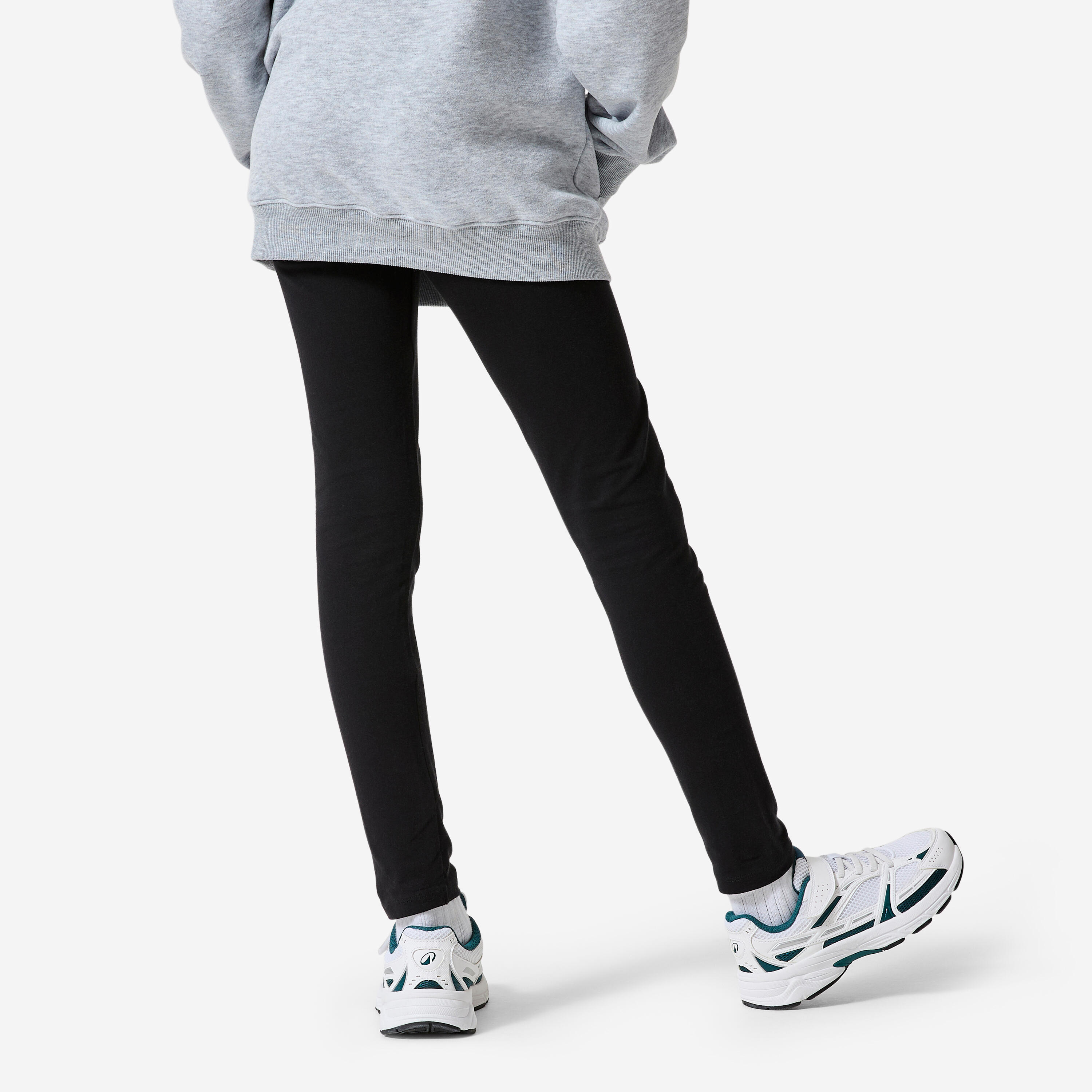 Girls' Cotton Sport Leggings - Black 4/5