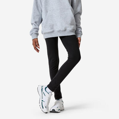 Sportlegging meisjes katoen zwart