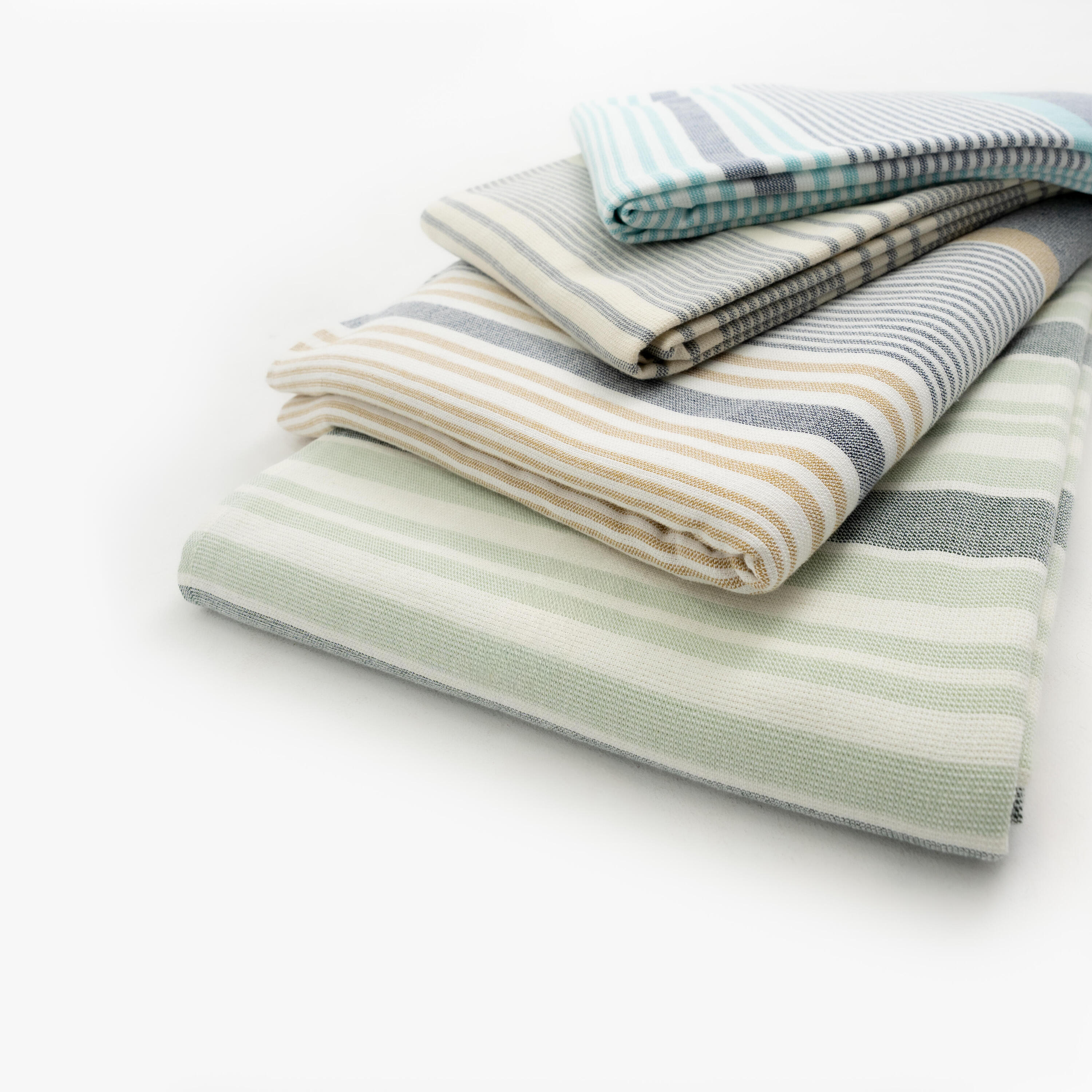 Toalha Praia Fouta BCI 140x190 Riscas Verde 6/8