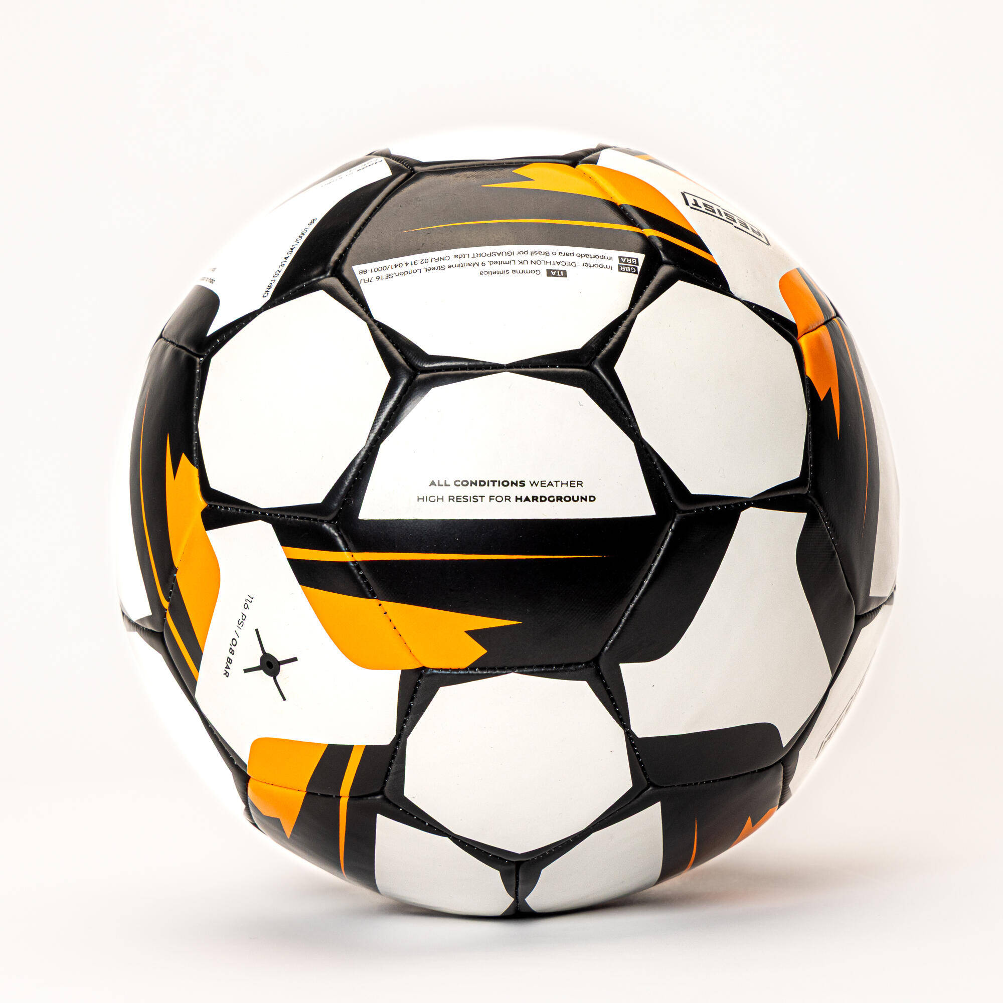 Training Ball Resist Size 4, Machine Stitched, Rubber Coating - White -  2
