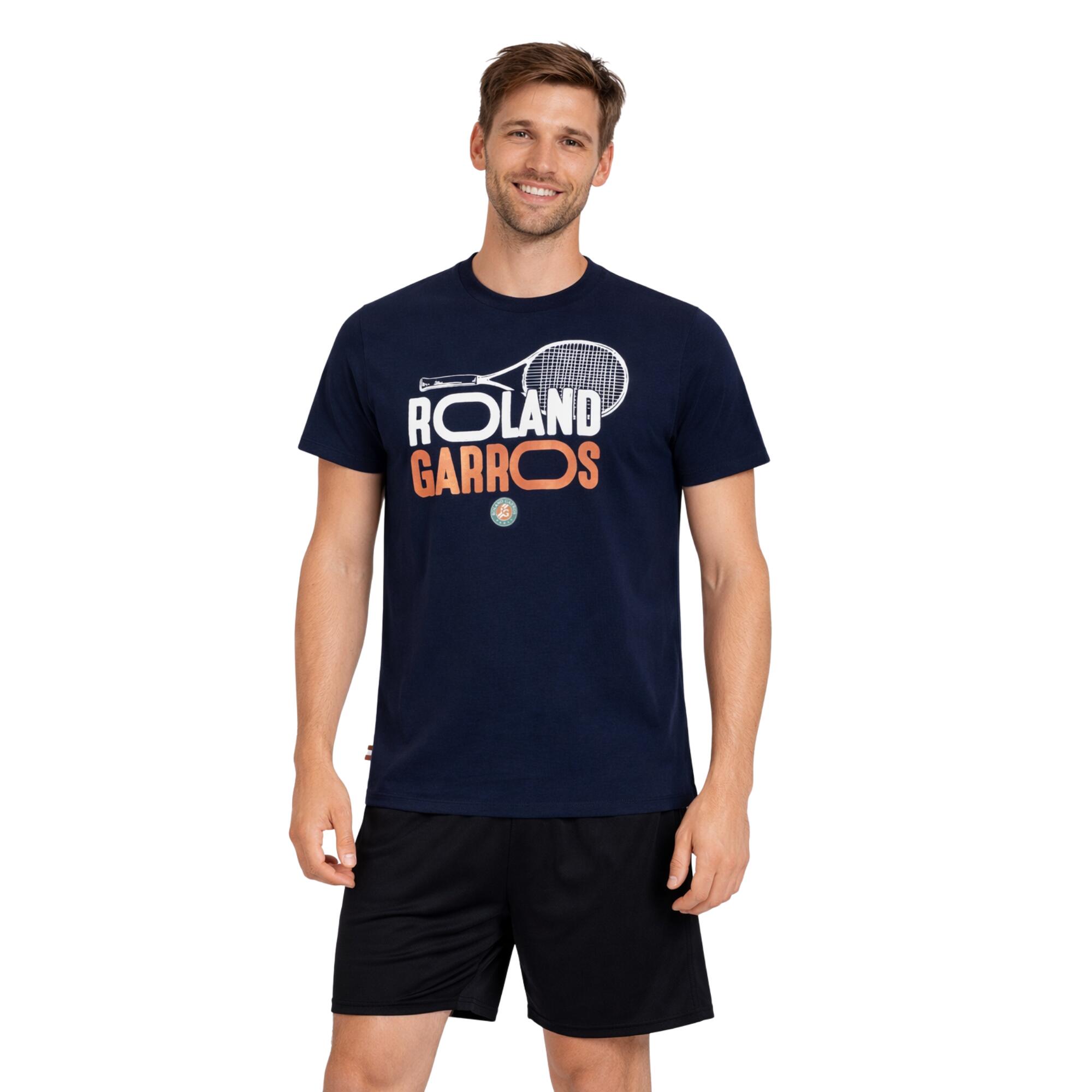 T-SHIRT DE TENNIS ROLAND GARROS ADULTE BLEU MARINE 2026 3/4