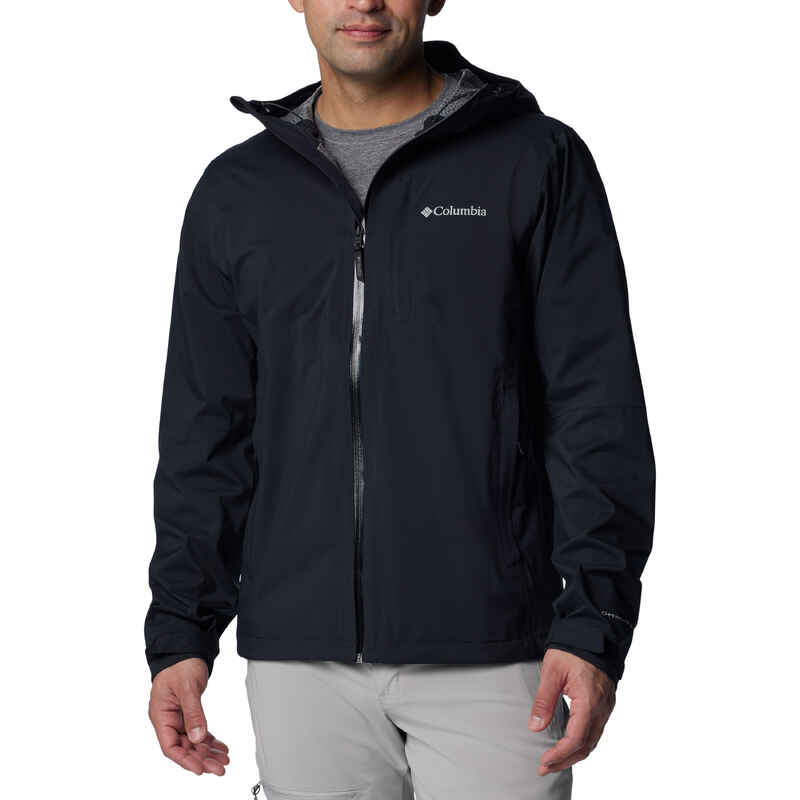 Men’s Columbia Razorback Waterproof Hiking Jacket - Black - Decathlon