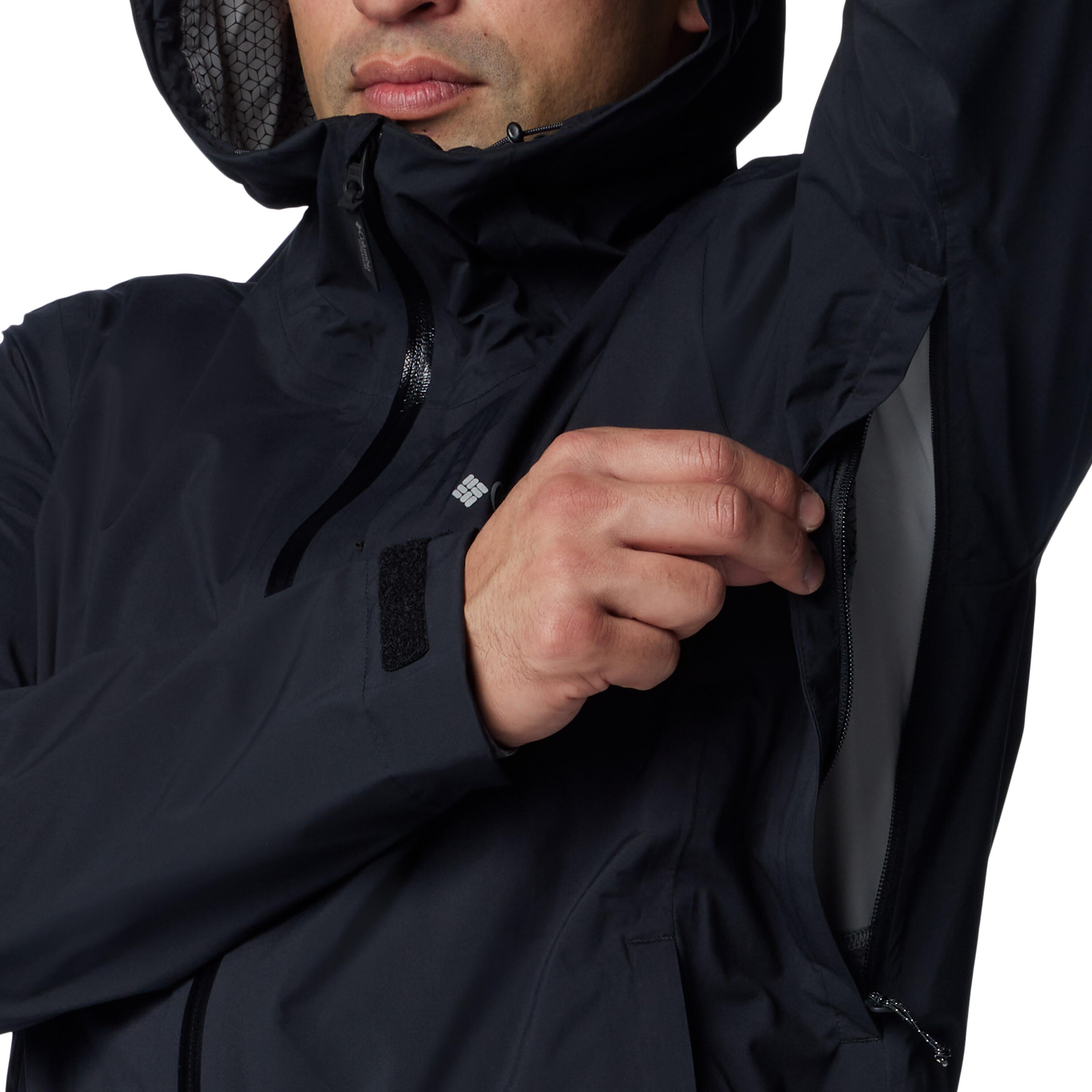 Wanderjacke Herren wasserdicht, Columbia Razorback, schwarz 7/11