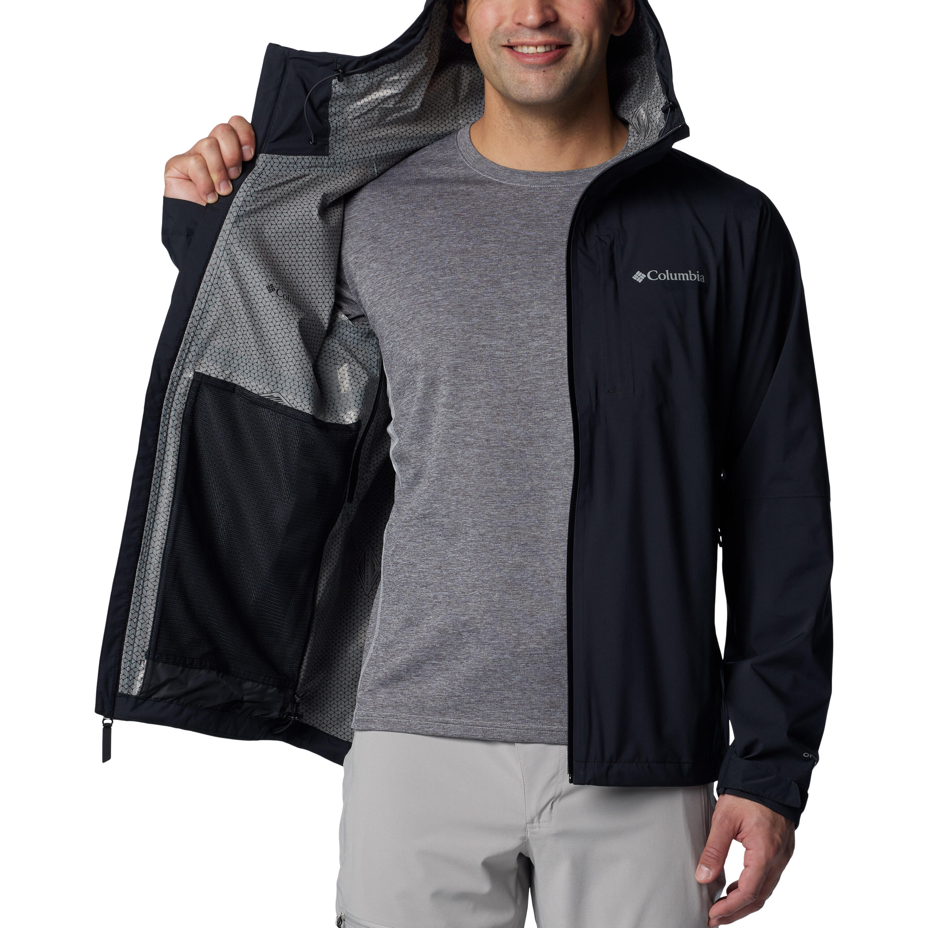 Wanderjacke Herren wasserdicht, Columbia Razorback, schwarz 6/11