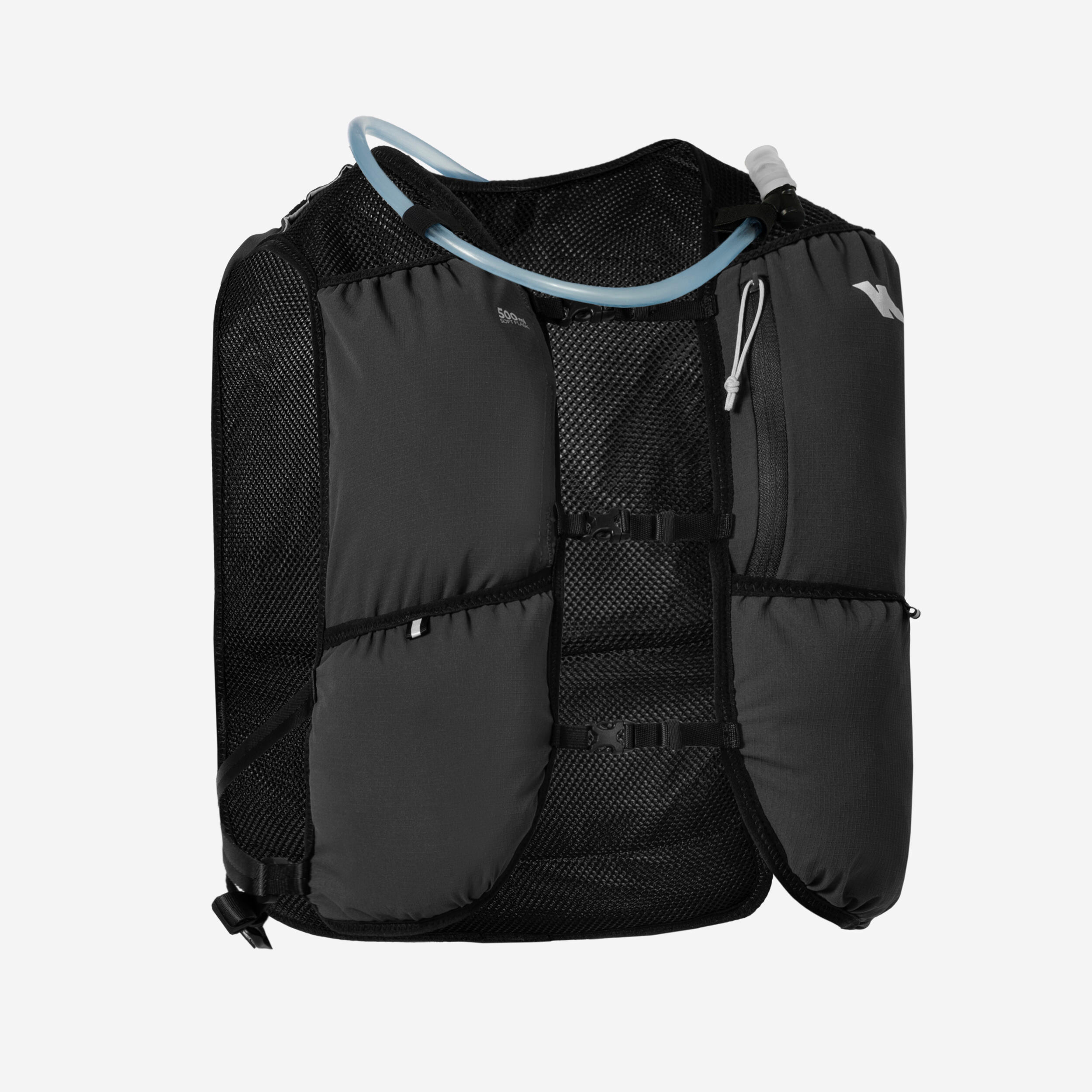 Sac trail running mixte + poche à eau 1L incluse- KIPRUN 500 8L NOIR