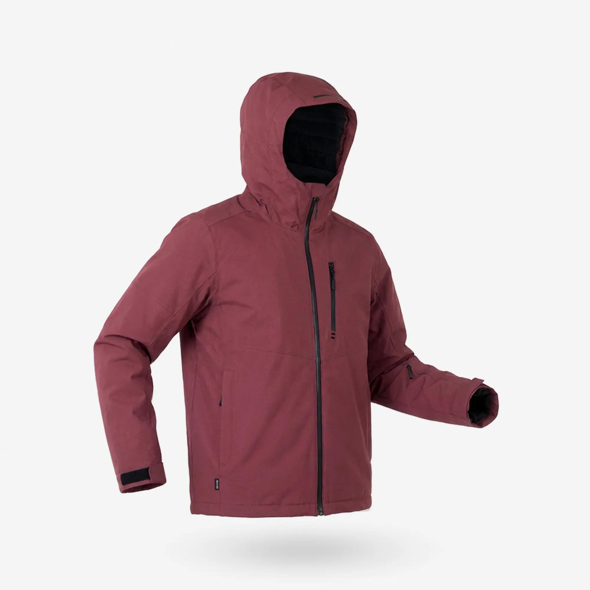 Jaqueta d'esquí snowboard impermeable home 500 bordeus  2/14