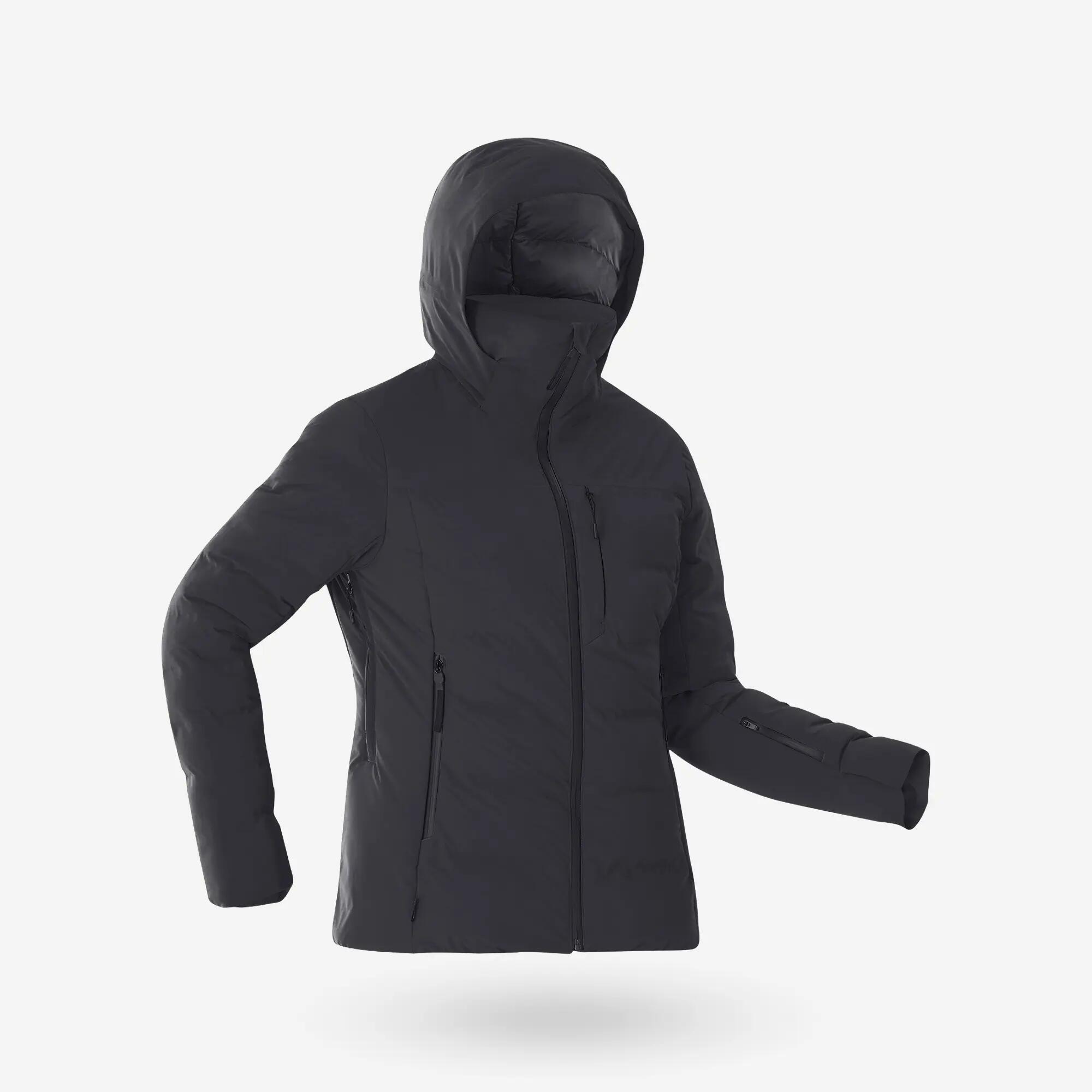 Chaqueta acolchada de esquí y snowboard cálida mujer, 500 WARM negro  2/13