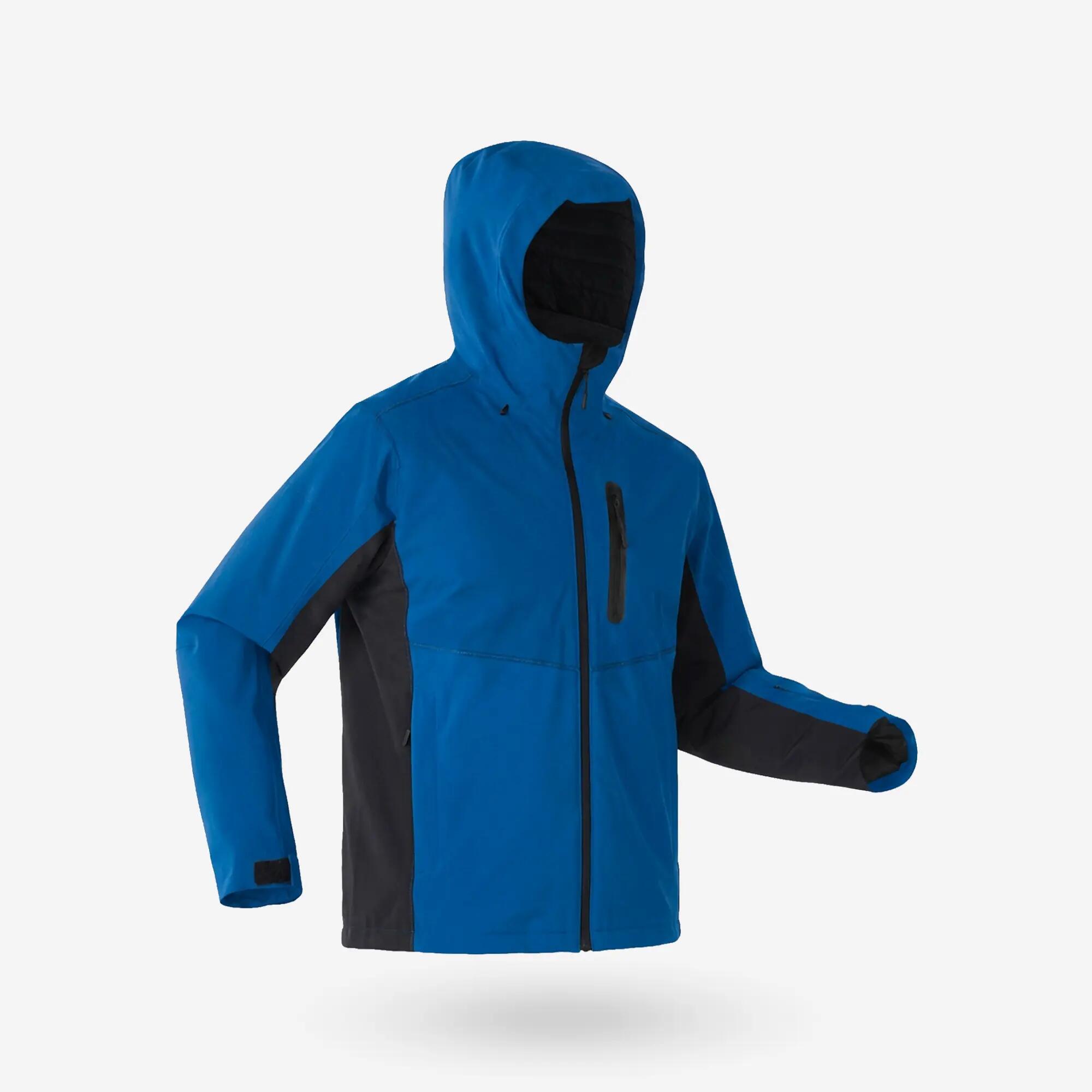 Casaco de ski e snowboard quente e impermeável homem, 500 azul e preto 2/24