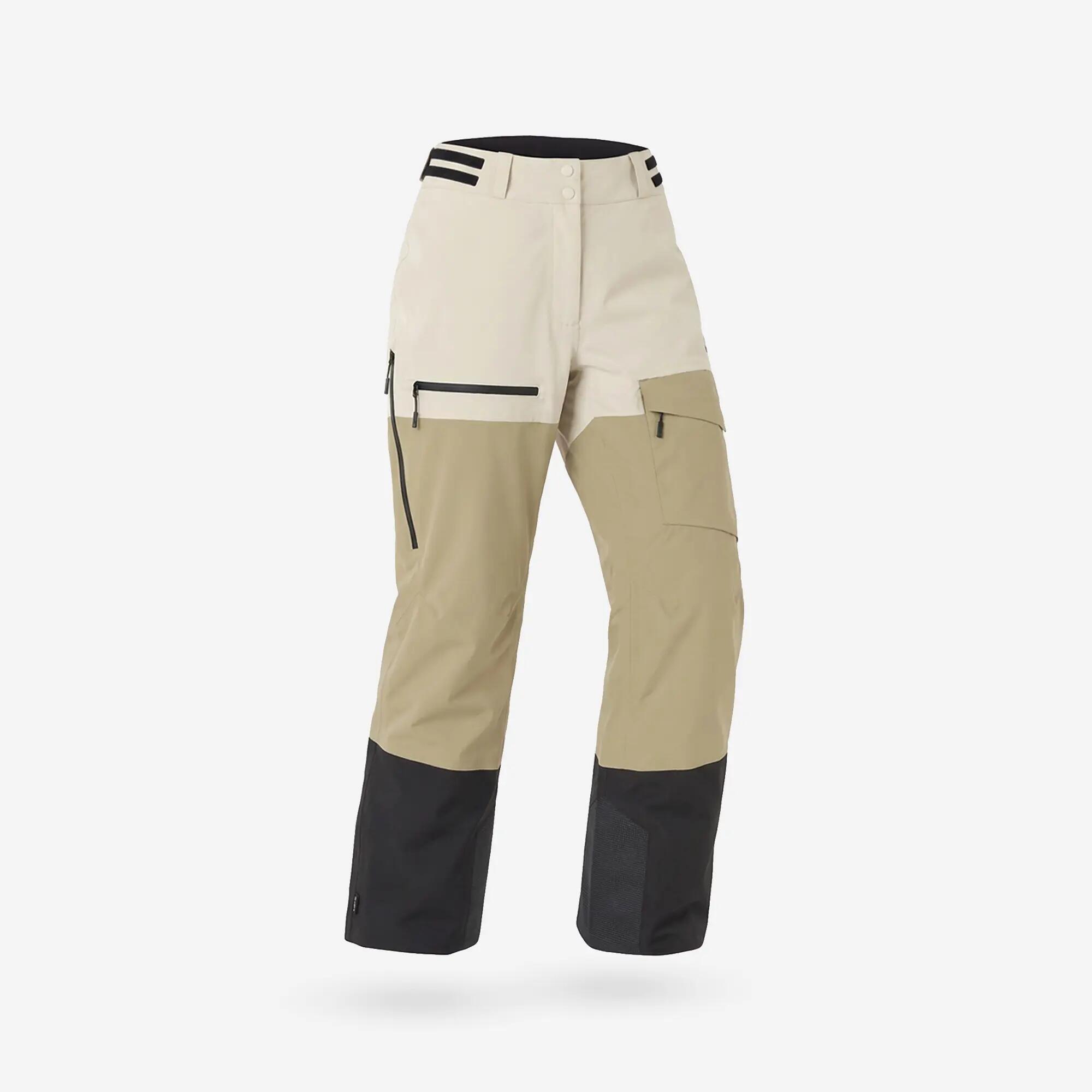 Pantalons esquí i snowboard impermeables dona Pant 500 AM blanc i beix 2/24
