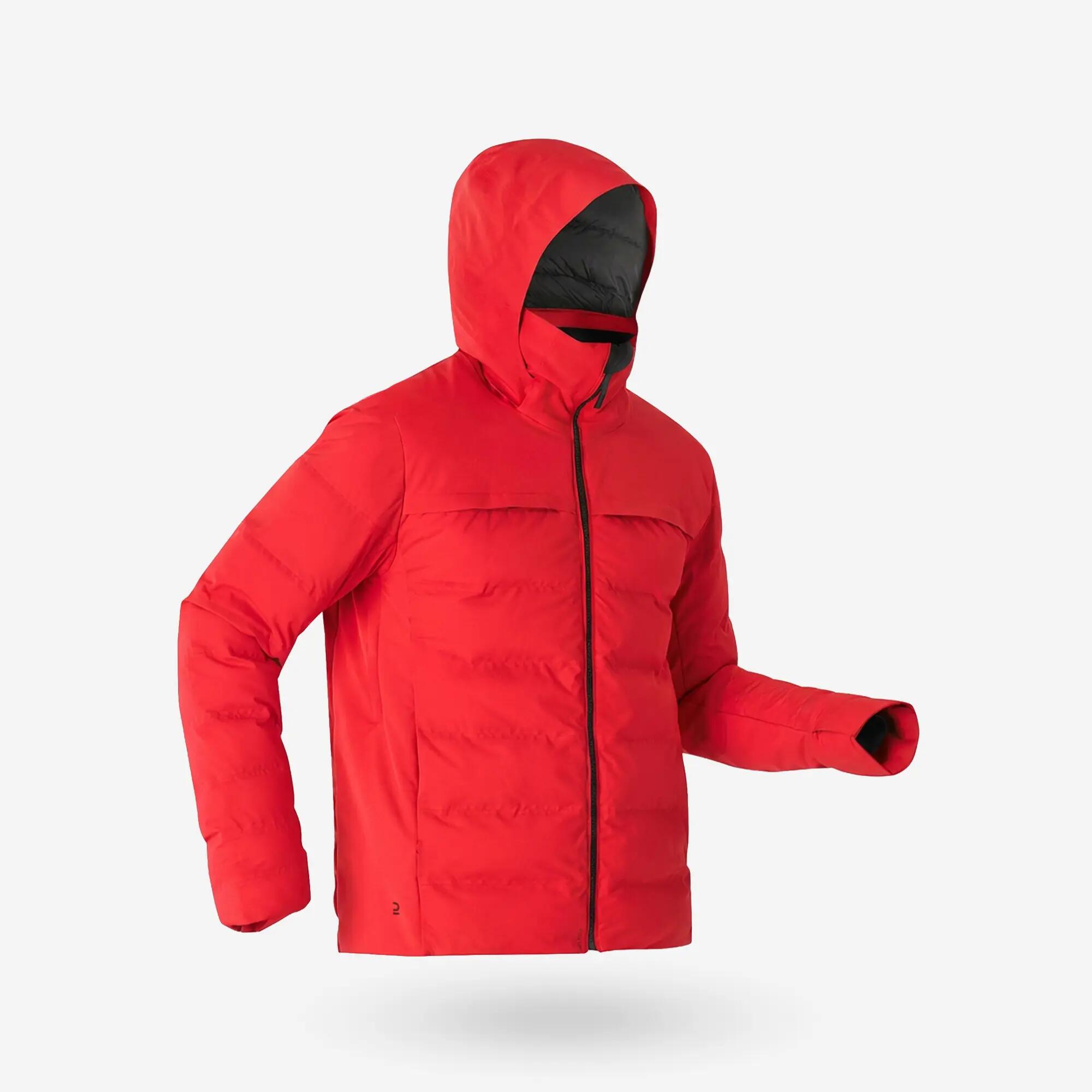 Casaco acolchoado de ski e snowboard quente homem, 500 WARM vermelho 2/16